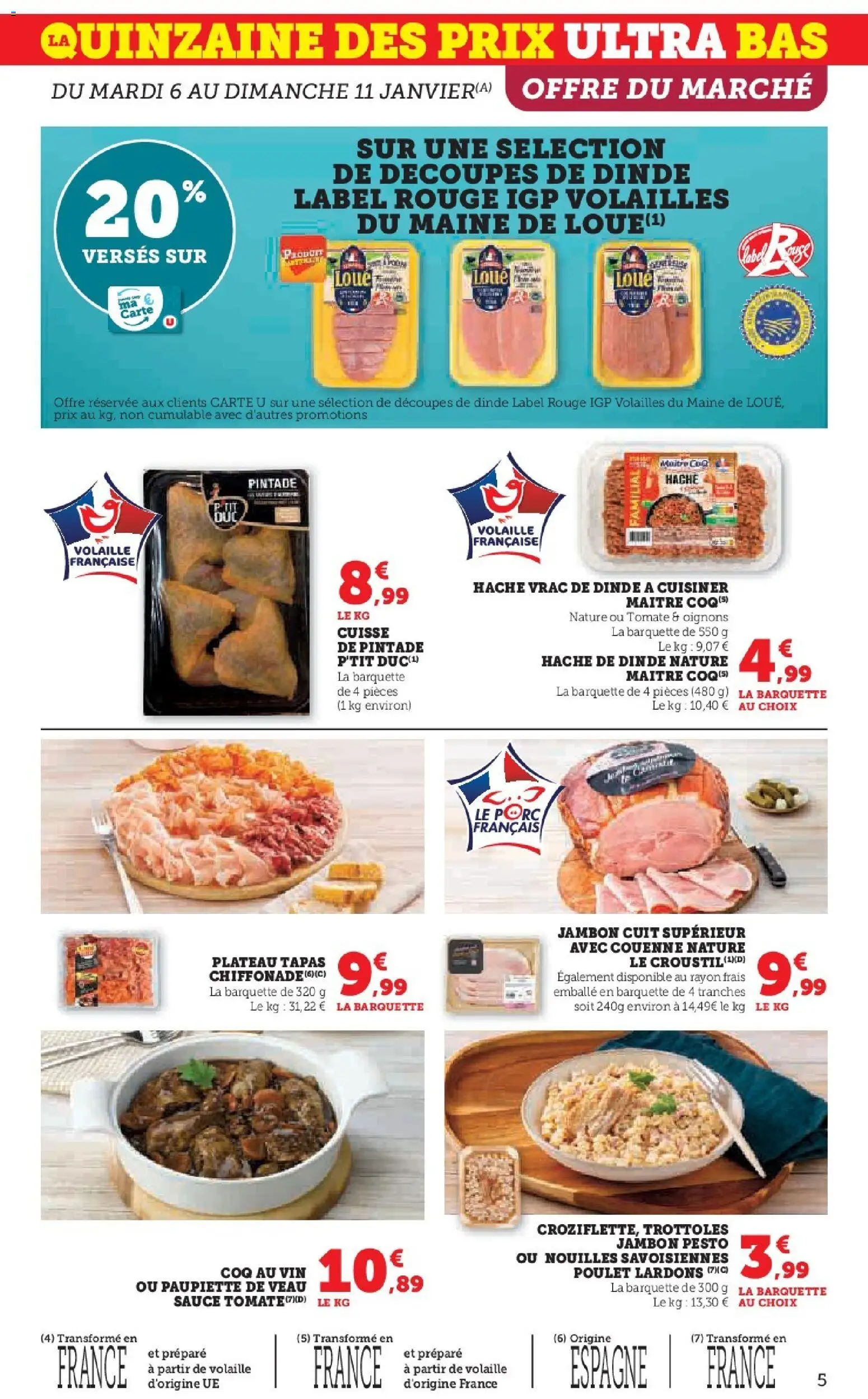 {H1} | Page: 5 | Produits: Pesto, Jambon, Vin, Oignons