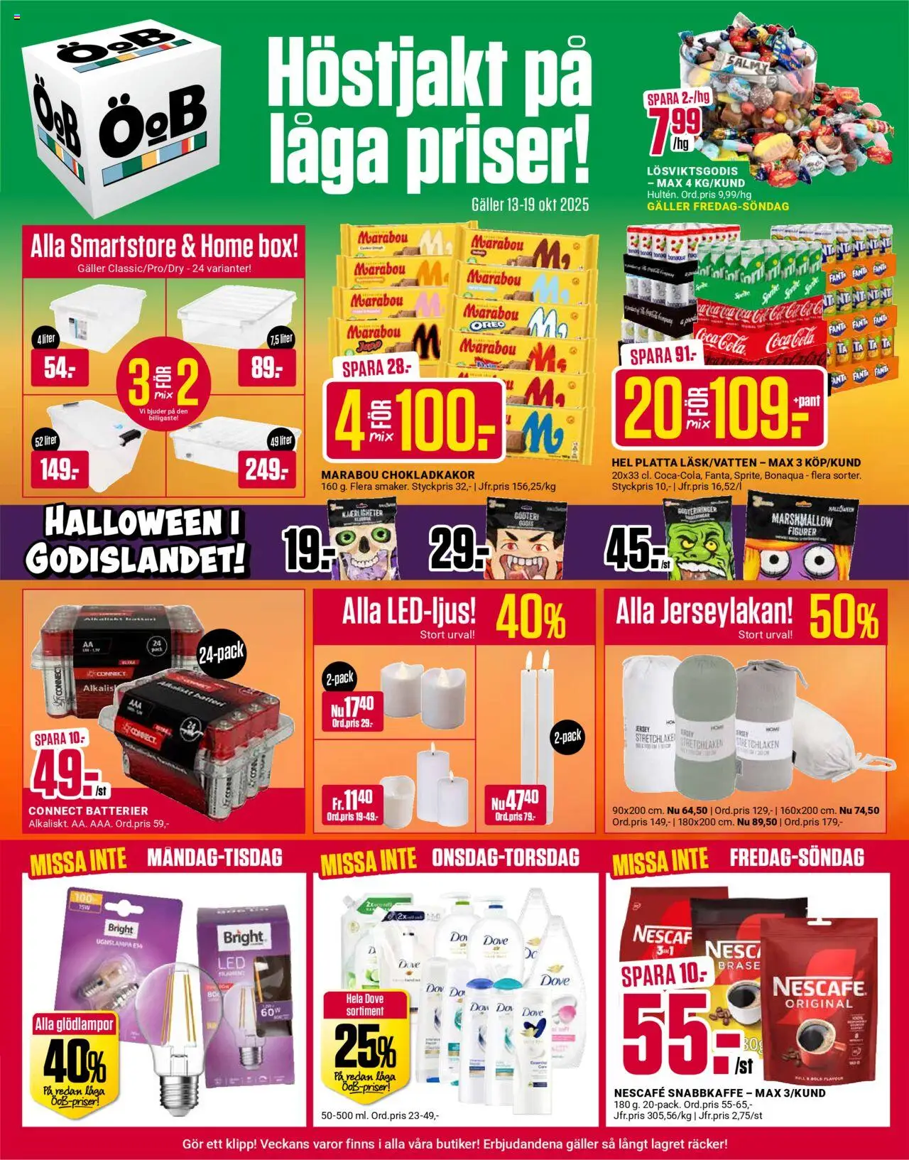 ÖoB reklamblad aktuell från 13.10.2025 | Sida: 1 | Produkter: Oreo, Batteri, Fanta, Sprite