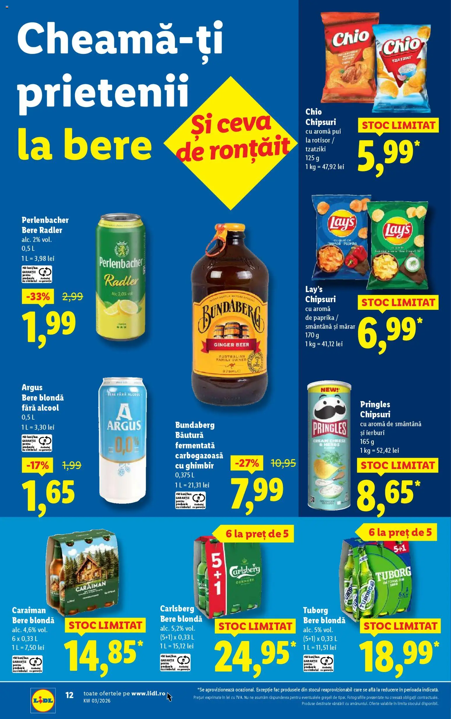 Noul catalog Lidl – valabil de la 12.01.2026 | Pagină: 12 | Produse: Hacıyatmaz Kedi Oyuncağı, Bere, Chipsuri, Smântână