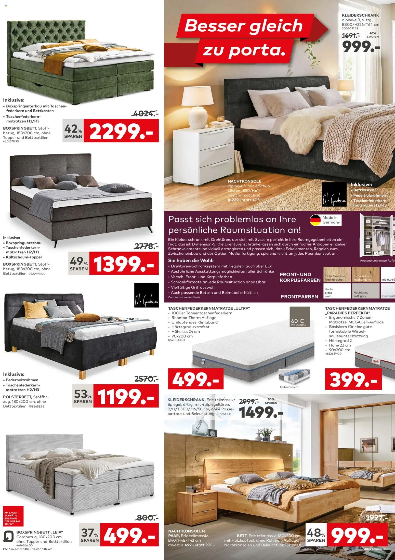 Porta! Prospekt 	 – gültig ab 01.03.2026 | Seite: 6 | Produkte: Kleiderschrank, Boxspringbett, Topper