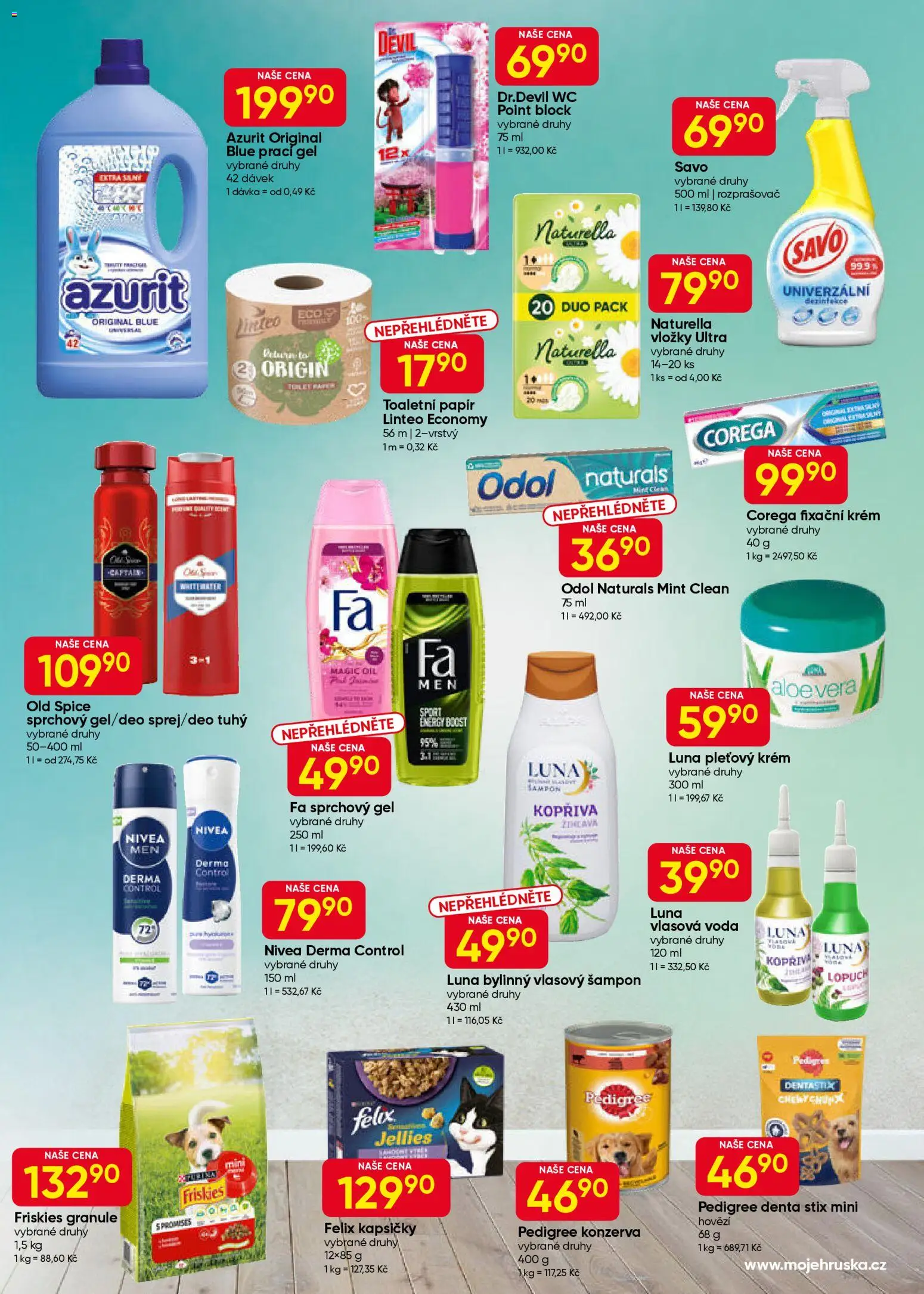 Hruška leták od 18.02.2026 | Strana: 7 | Produkty: Corega, Voda, Prací gel, Rozprašovač