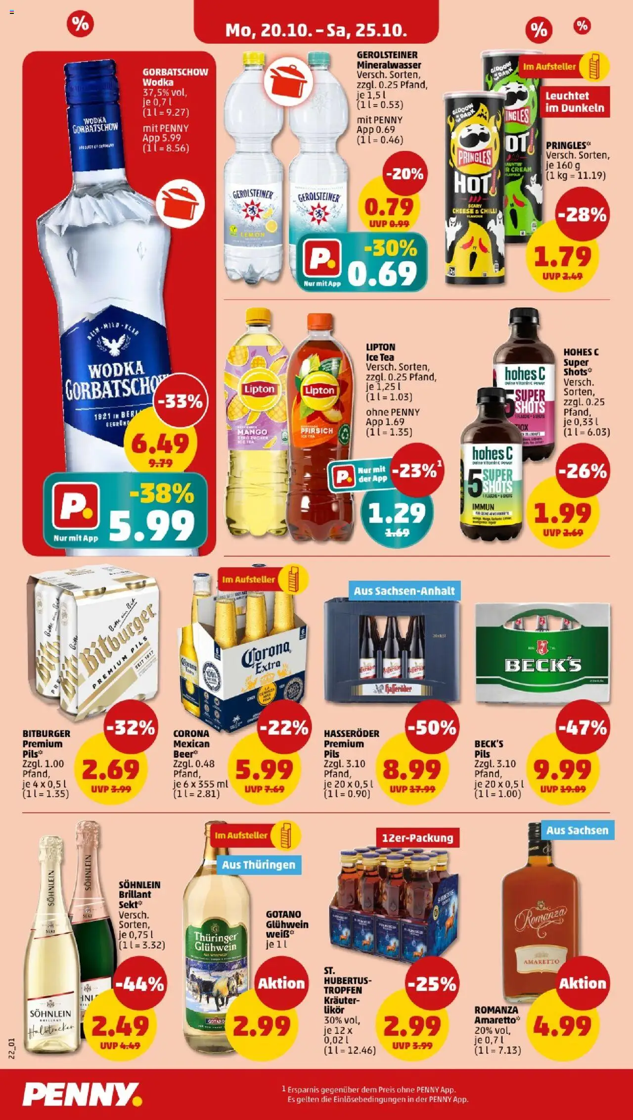 Penny - Berlin – gültig ab 20.10.2025 | Seite: 22 | Produkte: Bitburger, Mineralwasser, Pfirsich, Hasseröder