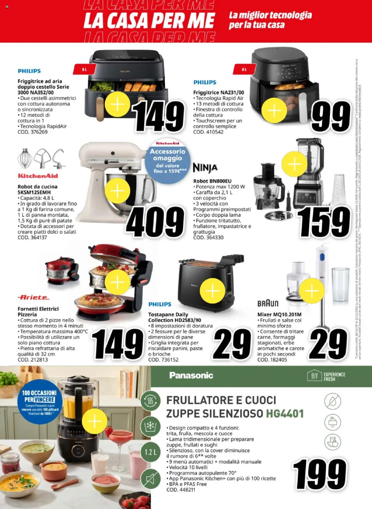 Volantino Media World del 13.10.2025 | Pagina: 20 | Prodotti: Impastatrice, Panna, Friggitrice, Robot da cucina