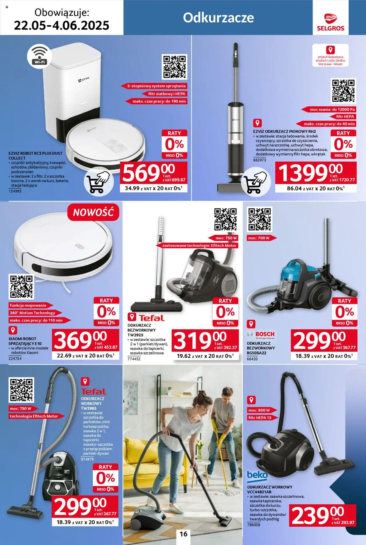 Selgros cash&carry Gazetka - Sprzątanie od 22.05.2025 | Strona: 16 | Produkty: Cleaner, Odkurzacz pionowy, Szczotka, Tefal