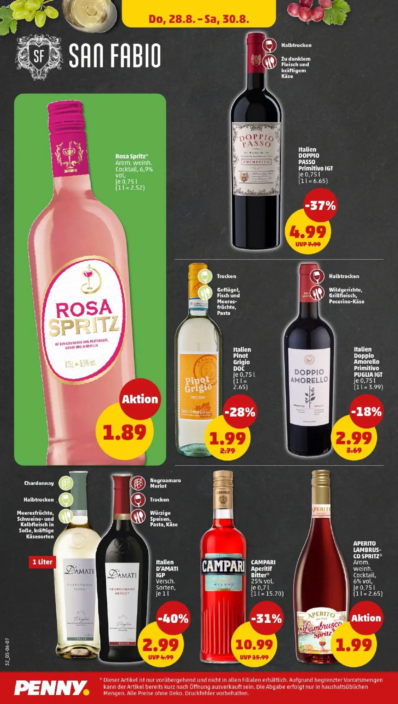 Penny - Saarland - gültig ab dem 25.08.2025 | Seite: 32 | Produkte: Käse, Campari, Doppio Passo, Pasta