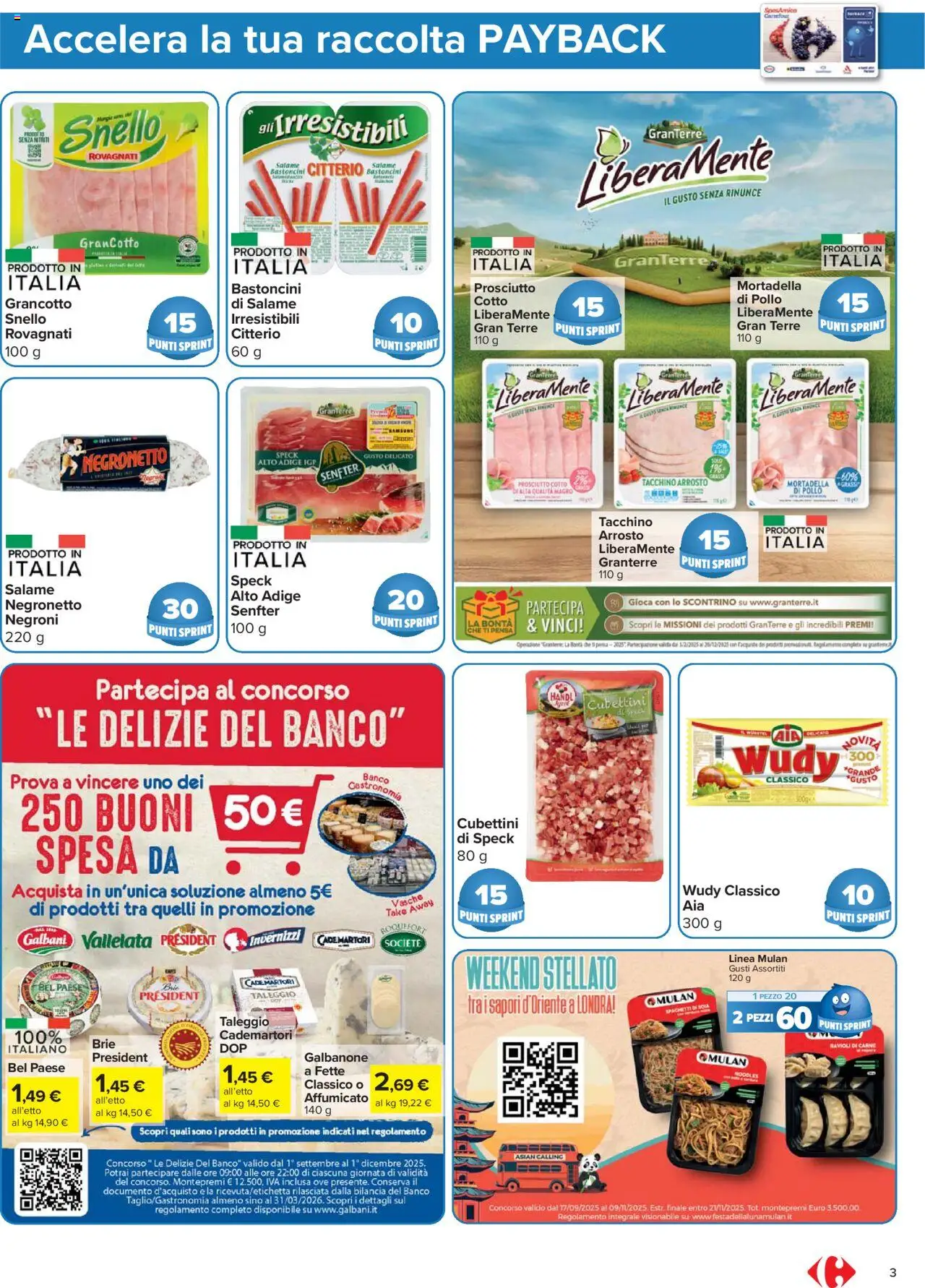 Volantino Carrefour del 20.10.2025 | Pagina: 3 | Prodotti: Speck, Salame, Prosciutto, Bilancia