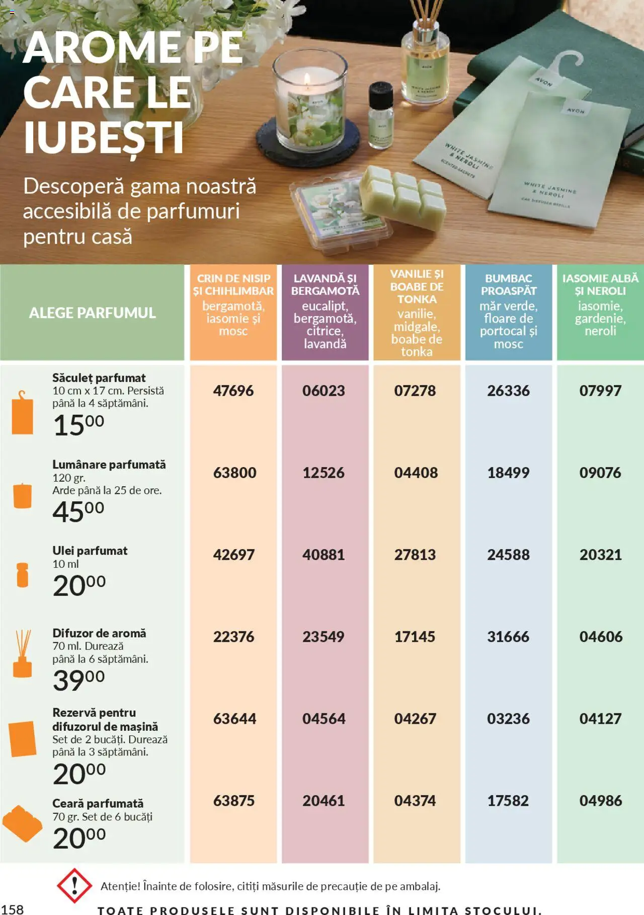 Catalog Avon - 09 2025 – valabil de la 01.09.2025 | Pagină: 158 | Produse: Difuzor, Lumânare, Ulei parfumat, Ulei