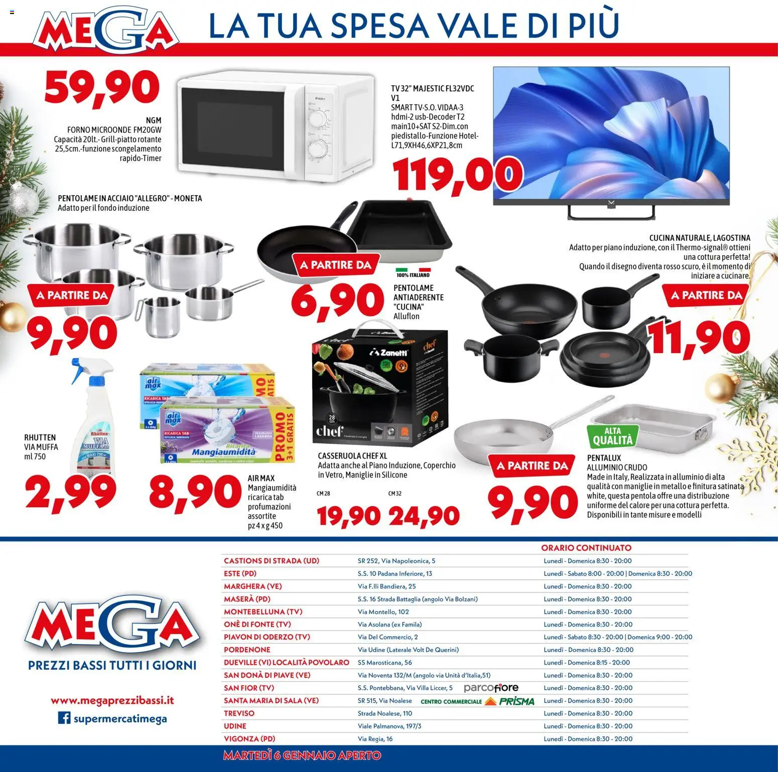 Volantino Mega del 02.01.2026 | Pagina: 12 | Prodotti: Forno, Casseruola, Alluminio, Lavanda