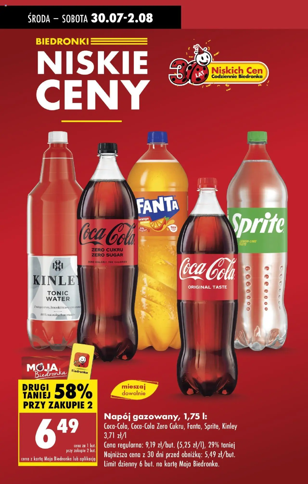 Biedronka gazetka - Oferta W tym tygodniu od 31.07.2025 | Strona: 16 | Produkty: Karta, Trawy, Sprite, Coca cola