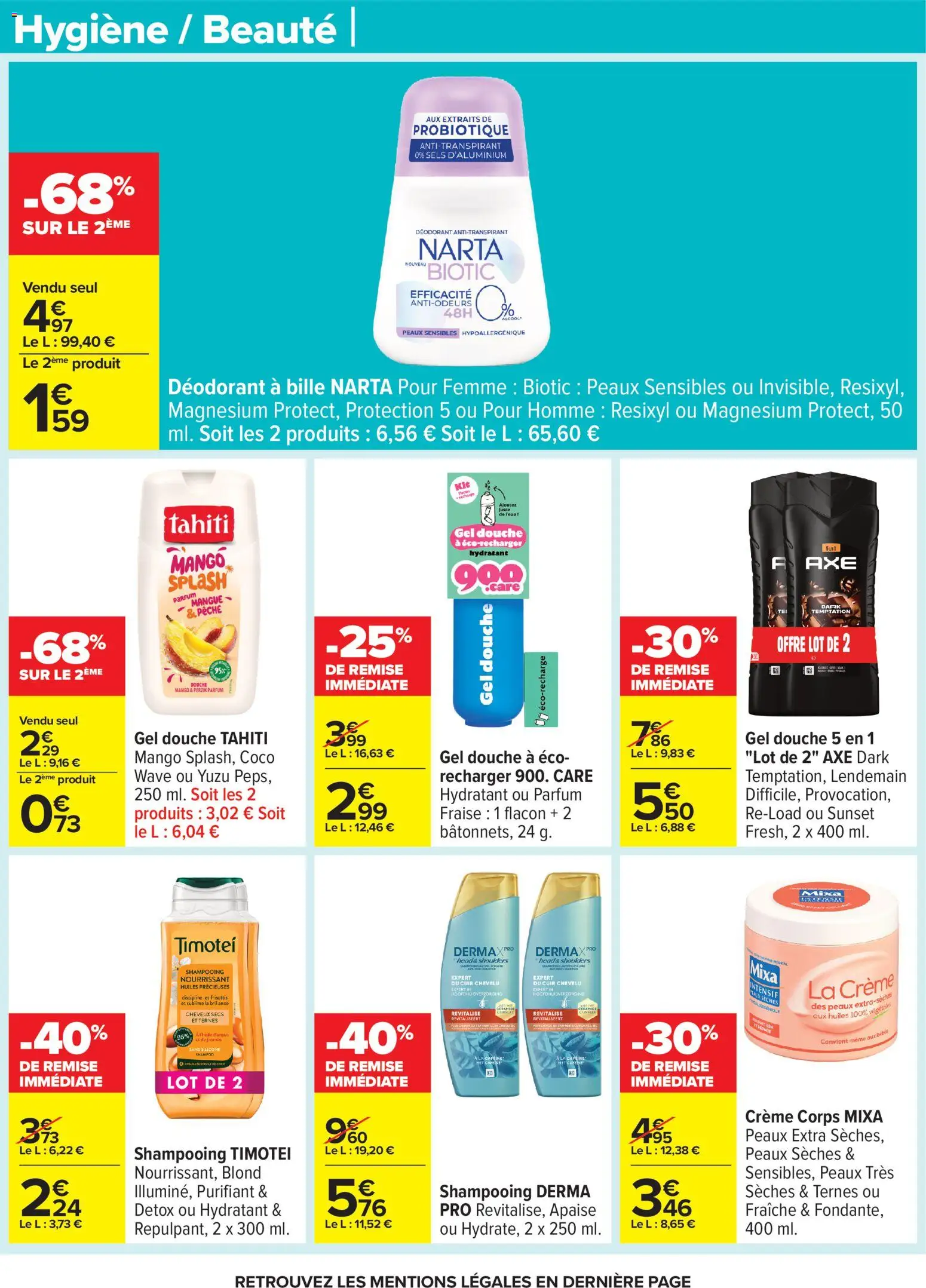 {H1} | Page: 54 | Produits: Fraise, Mangue, Shampooing, Gel douche