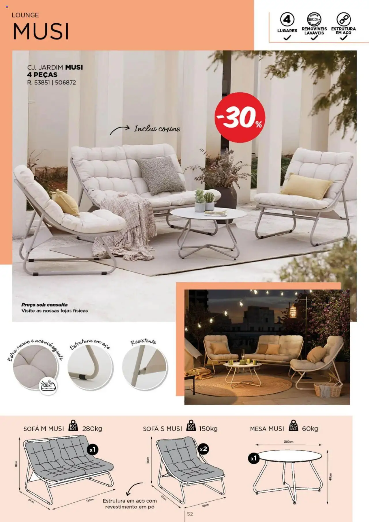 Espaço Casa - Catálogo  Ec Ar Livre  2025 │ válido de 04.03.2025 | Página: 52 | Produtos: Pó, Sofá, Mesa