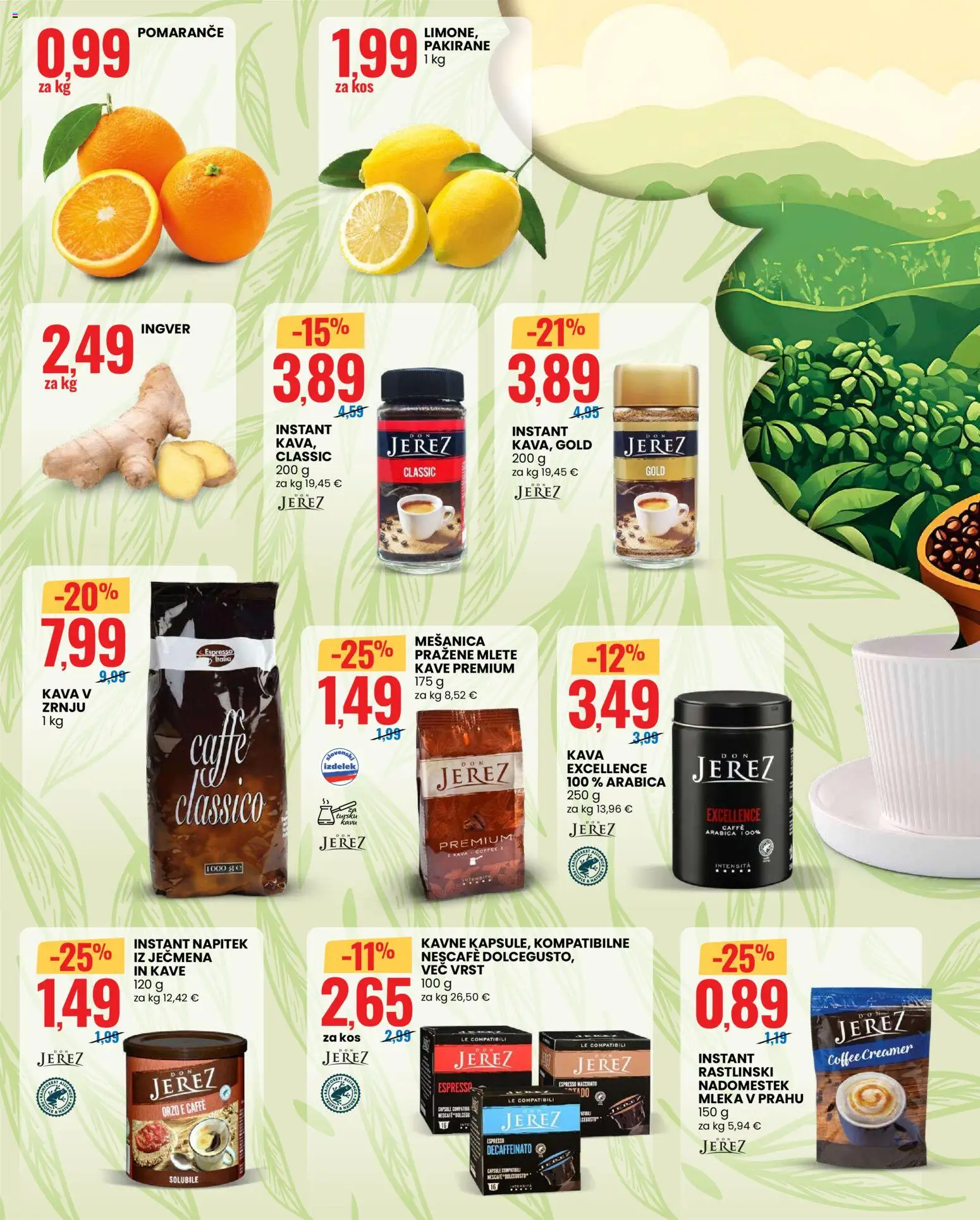 Novi Eurospin katalog ponudbe – veljaven od 08.01.2026 | Stran: 10 | Izdelki: Βαλσάμικο ξύδι, Kos, Kava, Pomarance