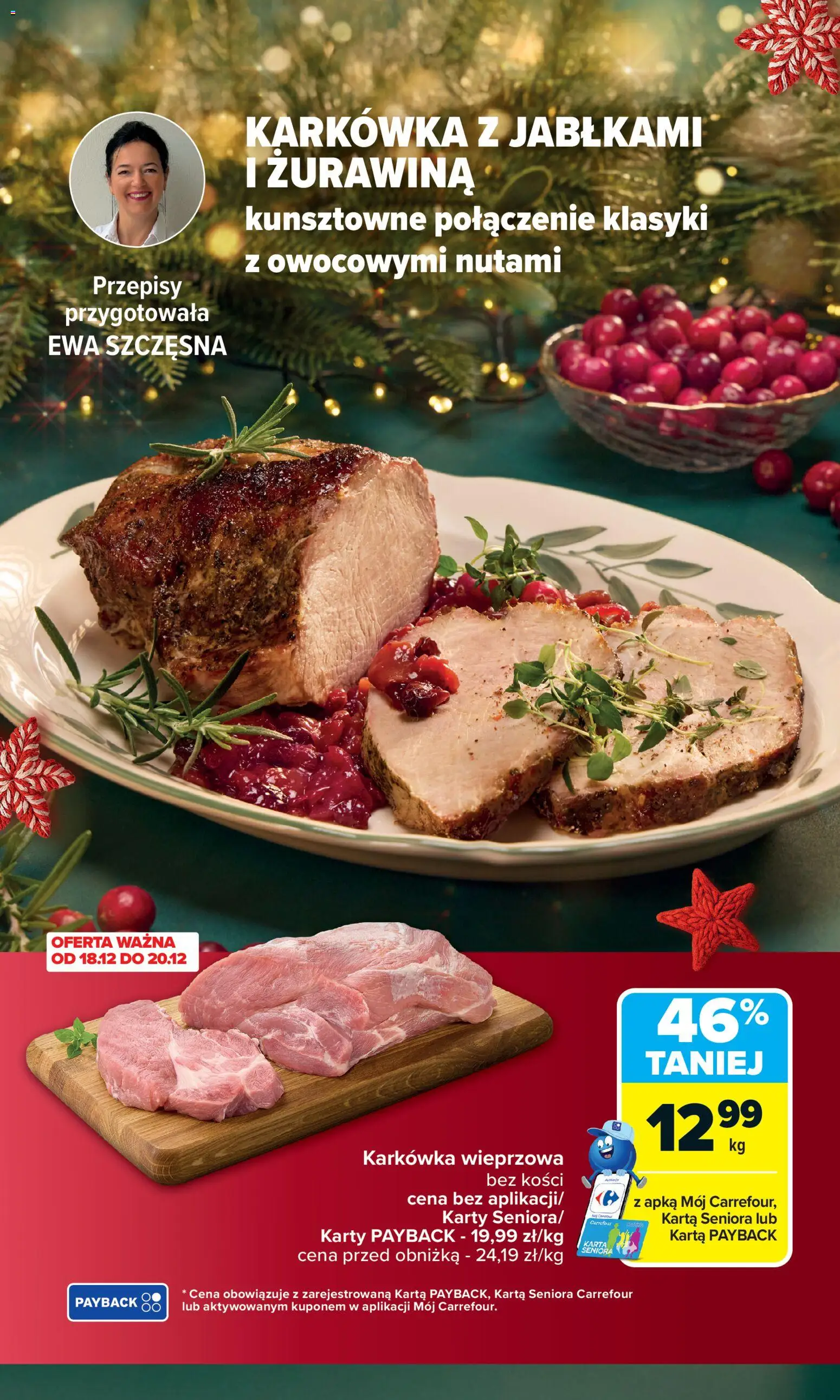 Carrefour Gazetka od 15.12.2025 | Strona: 4 | Produkty: Karta, Karkówka, Karkówka wieprzowa, Żurawina