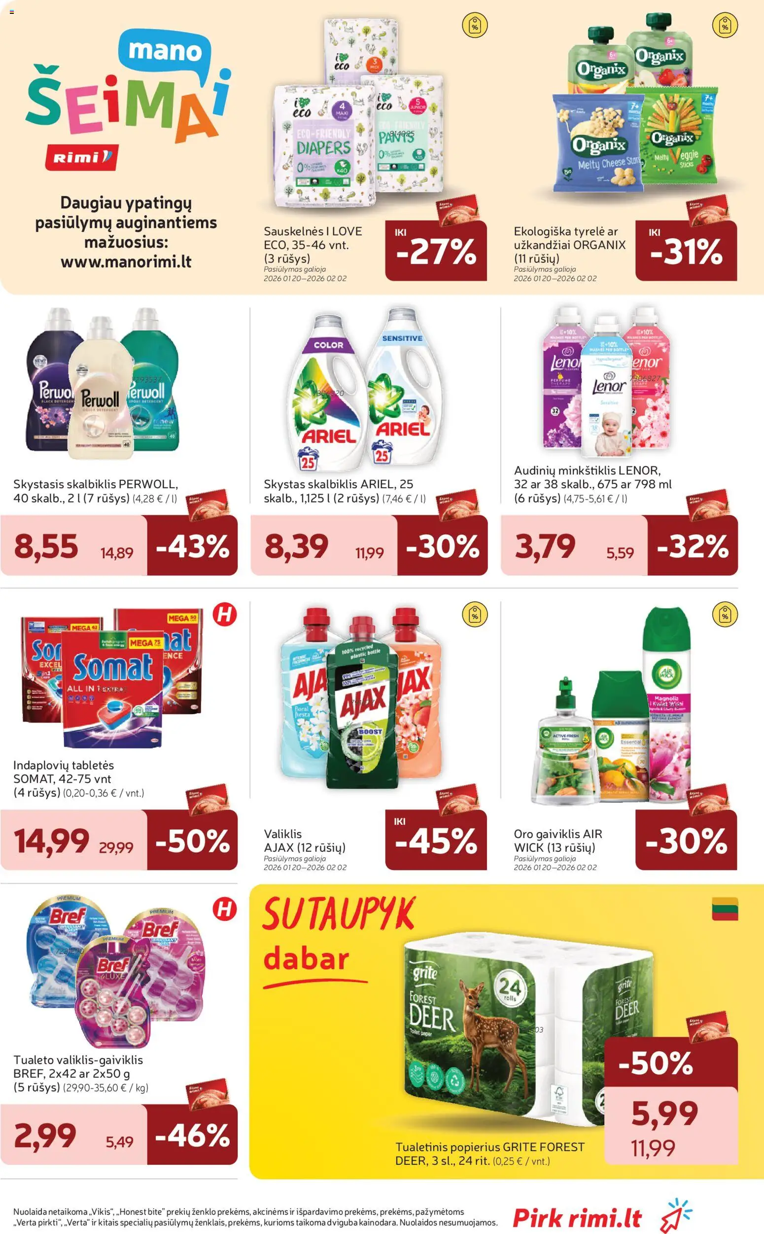 Rimi akcijos nuo 20.01.2026 | Puslapis: 23 | Prekių: Tualetinis popierius