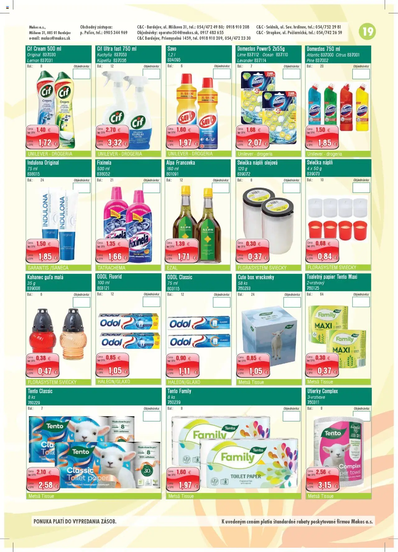 Makos leták │ platný od 30.06.2025 | Strana: 19 | Produkty: Kuchyňa, Kúpelňa, Sviečky, Alpa