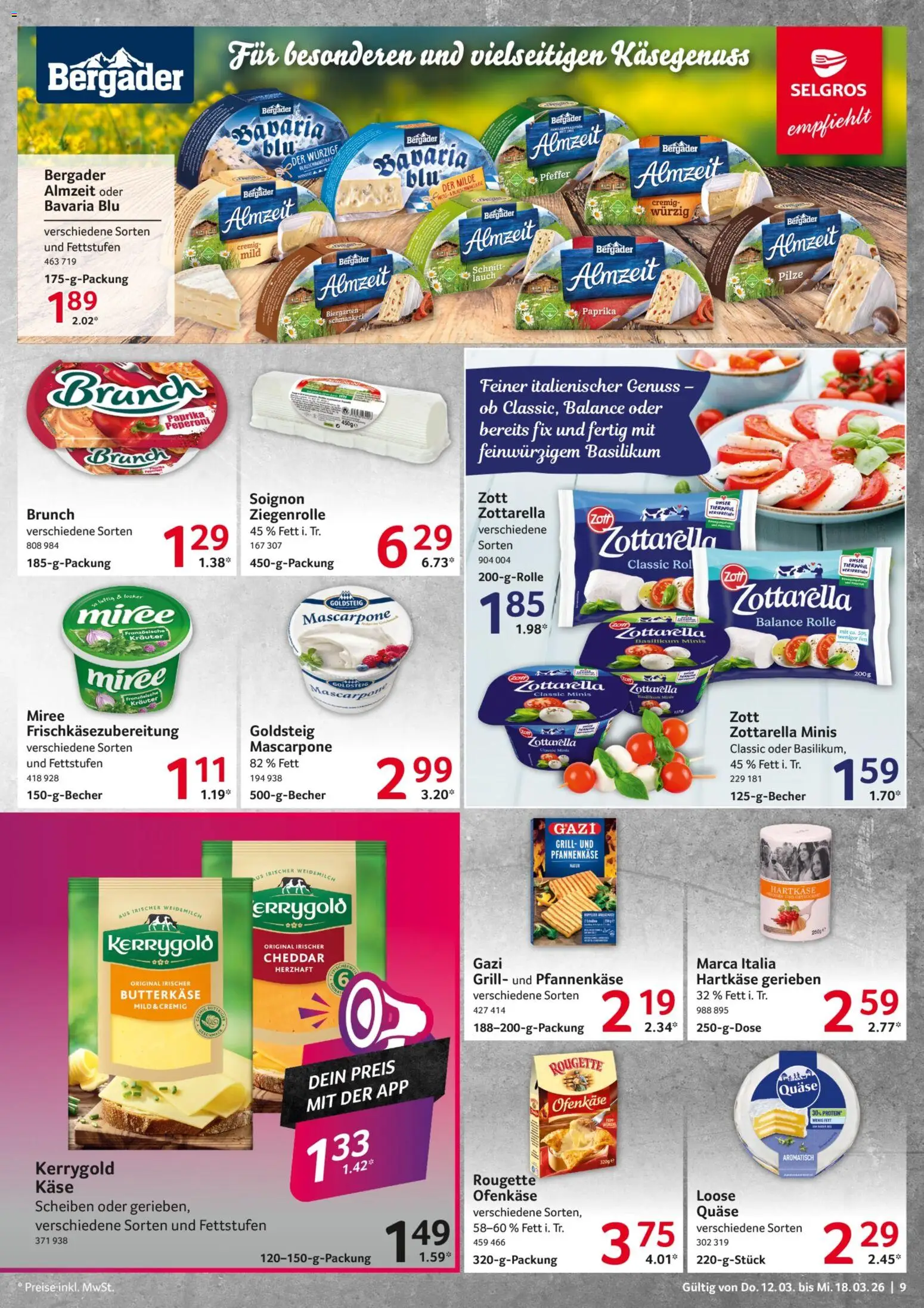 Selgros Prospekt 	 – gültig ab 12.03.2026 | Seite: 9 | Produkte: Grill, Käse, Mascarpone, Pfeffer