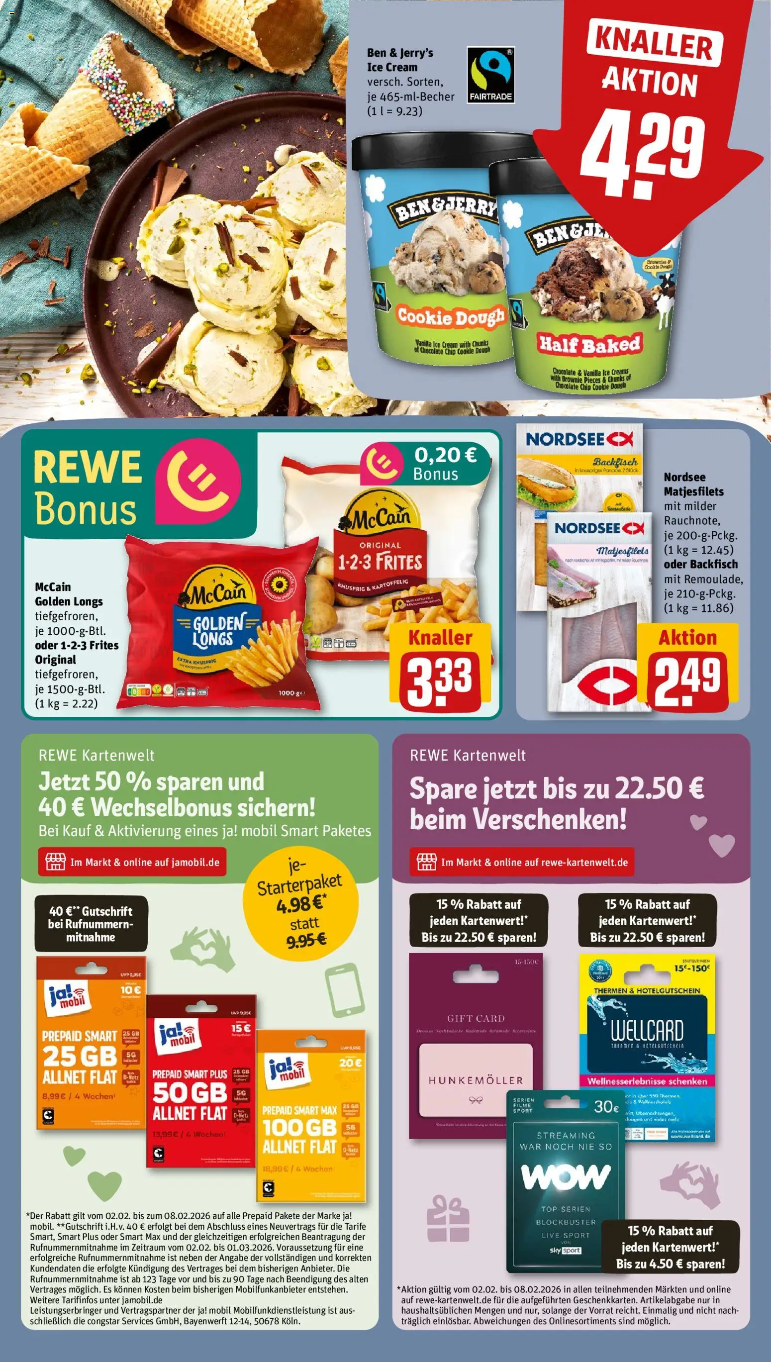 Rewe Prospekt 	 – gültig ab 02.02.2026 | Seite: 16 | Produkte: McCain, Ben & Jerry's