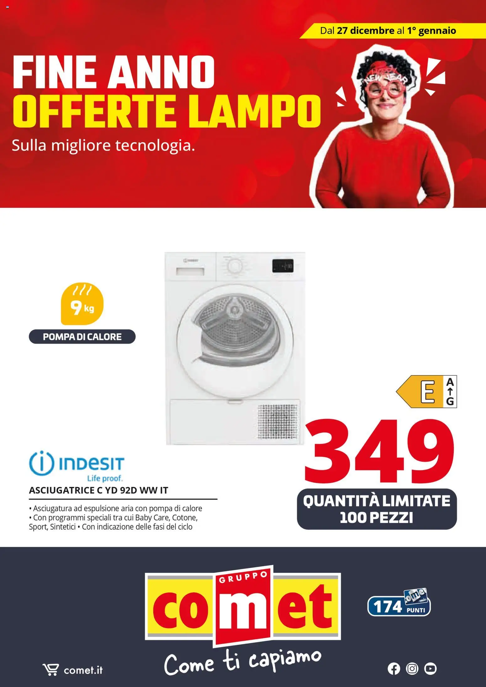 Volantino Comet del 27.12.2025 | Pagina: 61 | Prodotti: Asciugatrice