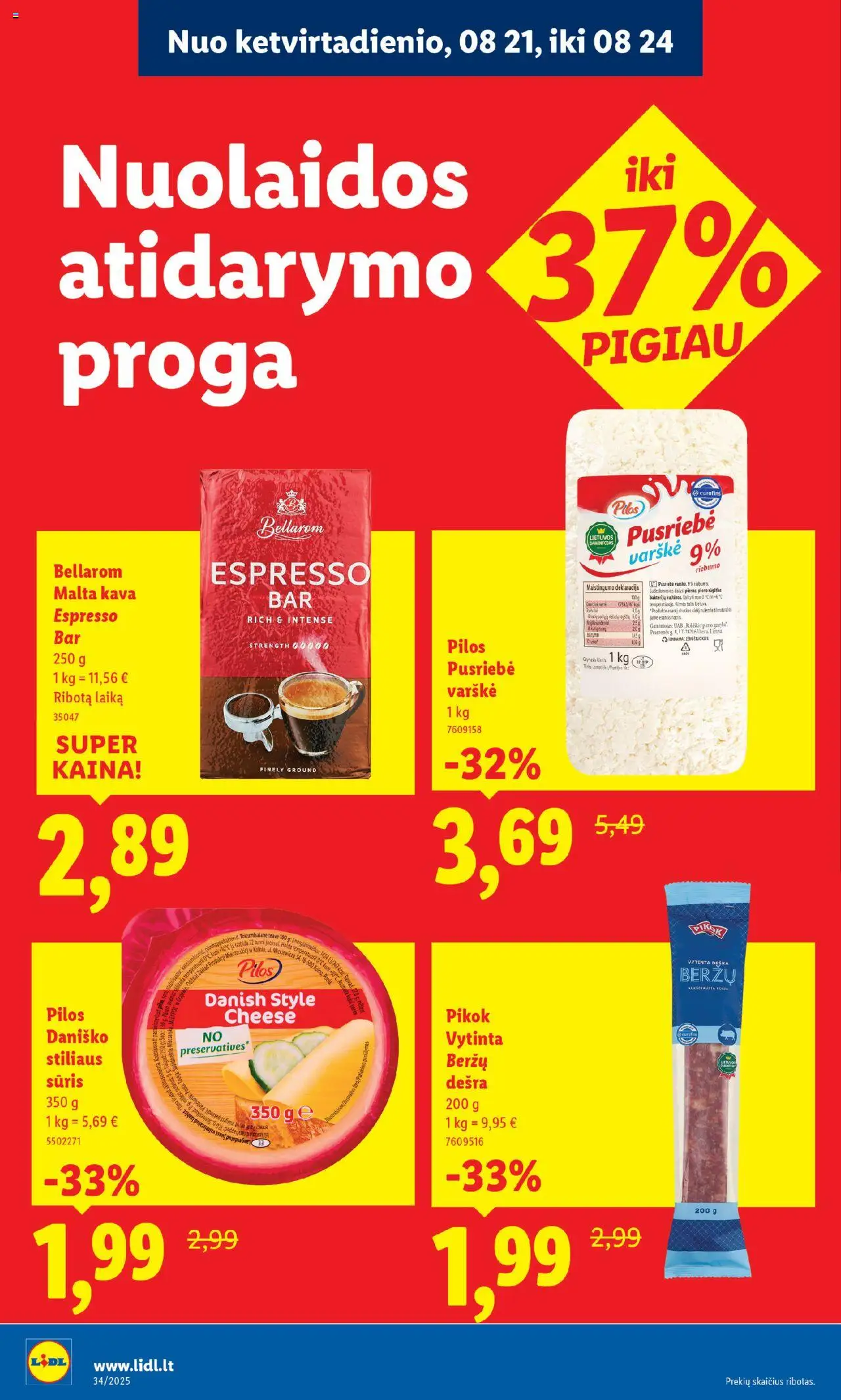 LIDL - Leidinys - Nauja LIDL parduotuvė Baltijos g. 48A, Kaunas│galioja nuo 21.08.2025 | Puslapis: 2 | Prekių: Sūris, Varškė, Kava, Dešra