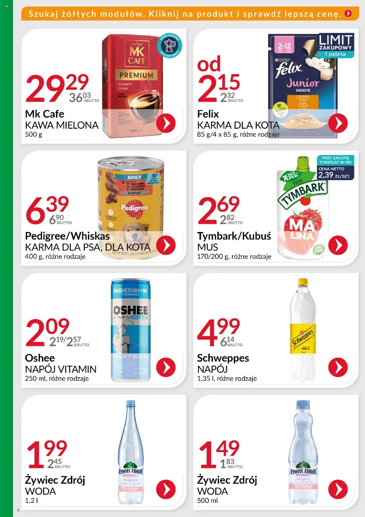 Eurocash Gazetka - Ofensywa Spożywcza od 27.07.2025 | Strona: 8 | Produkty: Pedigree, Karma dla kota, Kawa, Woda