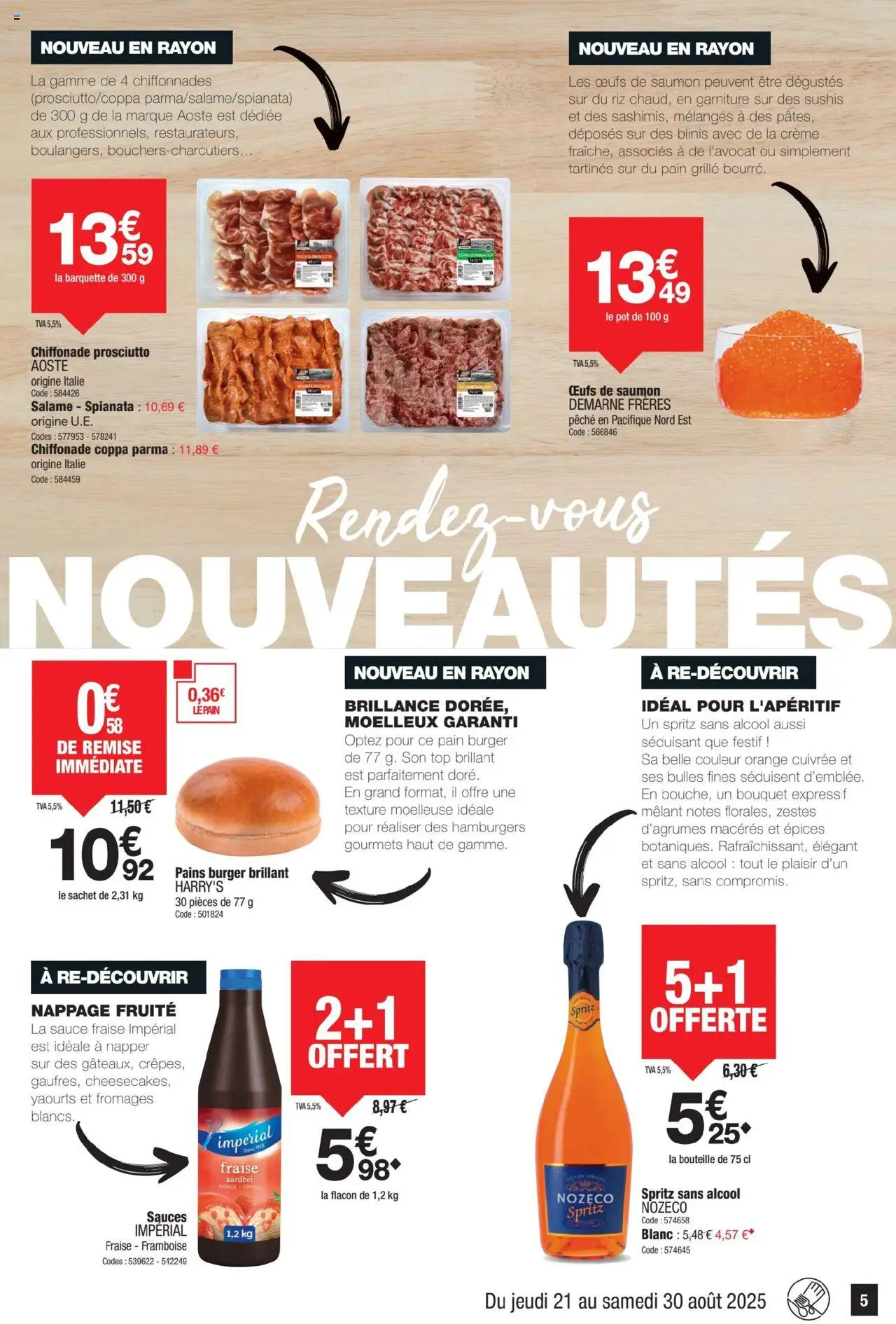  | Page: 5 | Produits: Fraise, Blinis, Œufs, Riz