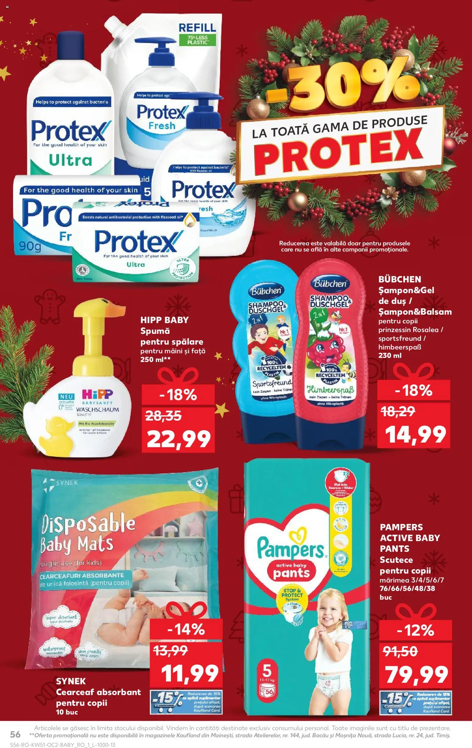 Kaufland RO akciós ujság - amely érvényes a következő dátumtól: 17.12.2025 | Oldal: 56 | Termékek: Pampers
