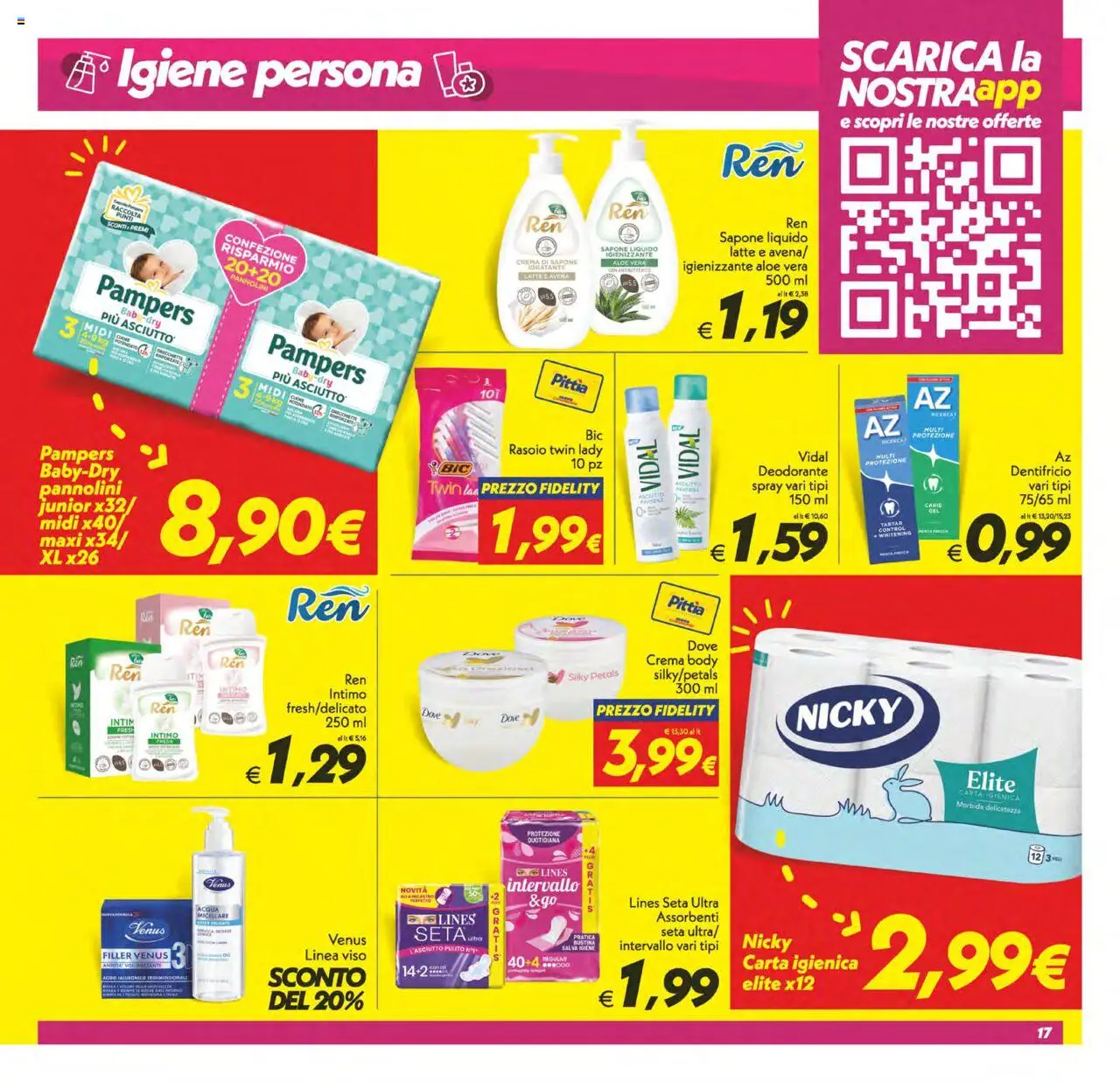 Volantino SuperConveniente del 22.08.2025 | Pagina: 17 | Prodotti: Pannolini, Deodorante, Dentifricio, Aloe vera