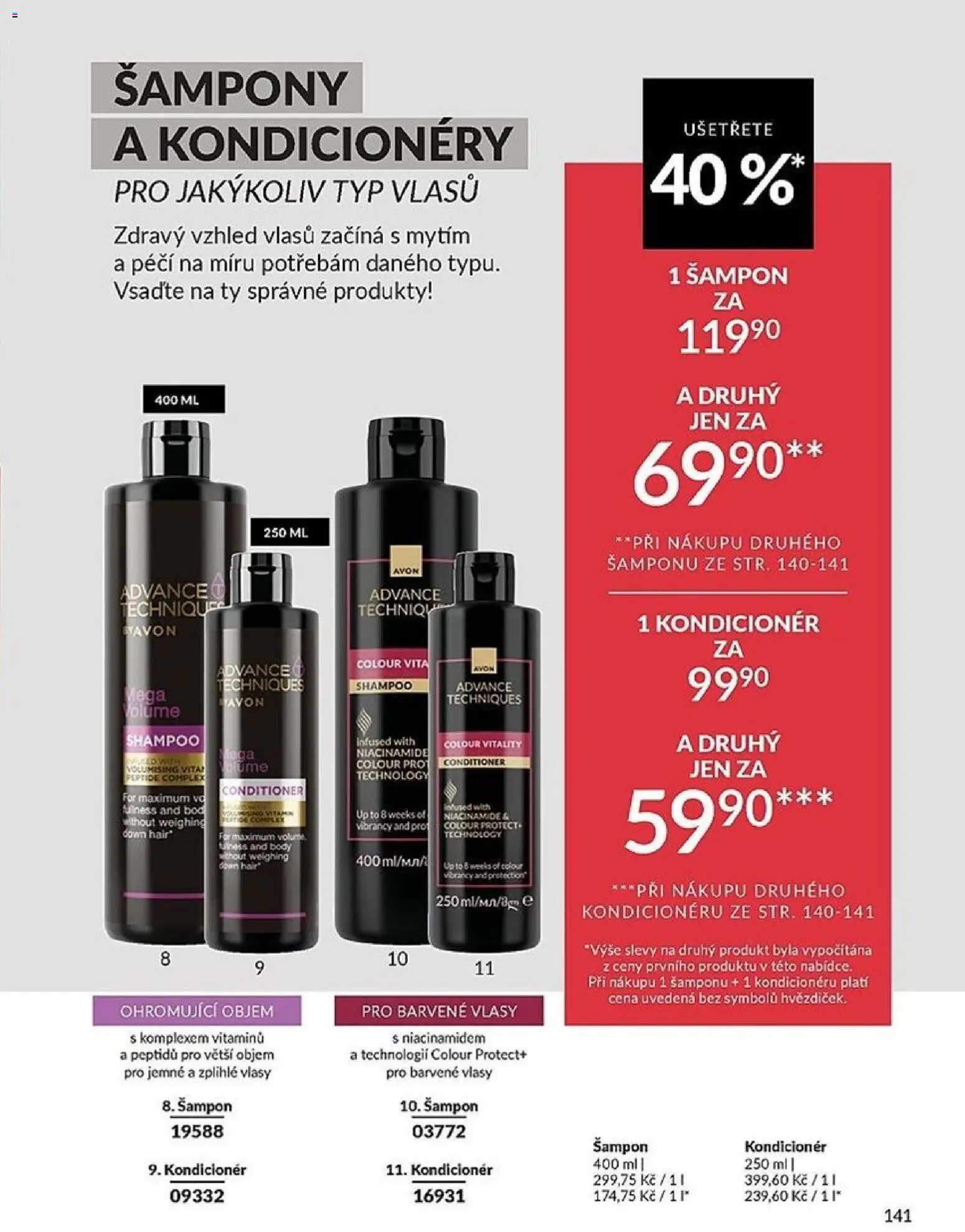 Avon Katalog 05/2026 od 01.05.2026 | Strana: 141 | Produkty: Body, Šampony, Šampon, Kondicionér