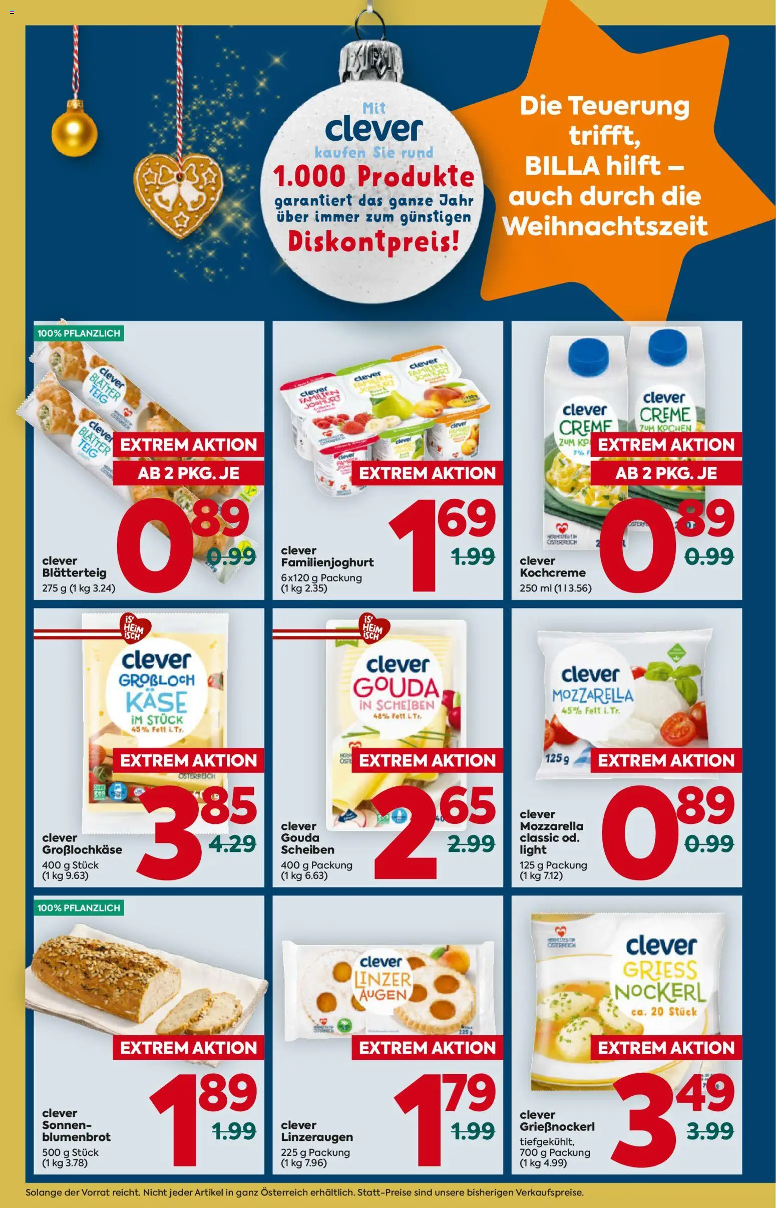 Billa Flugblatt - Oberösterreich gültig ab 27.11.2025 | Seite: 4 | Produkte: Matériel de rangement Fitness, Käse, Creme, Joghurt