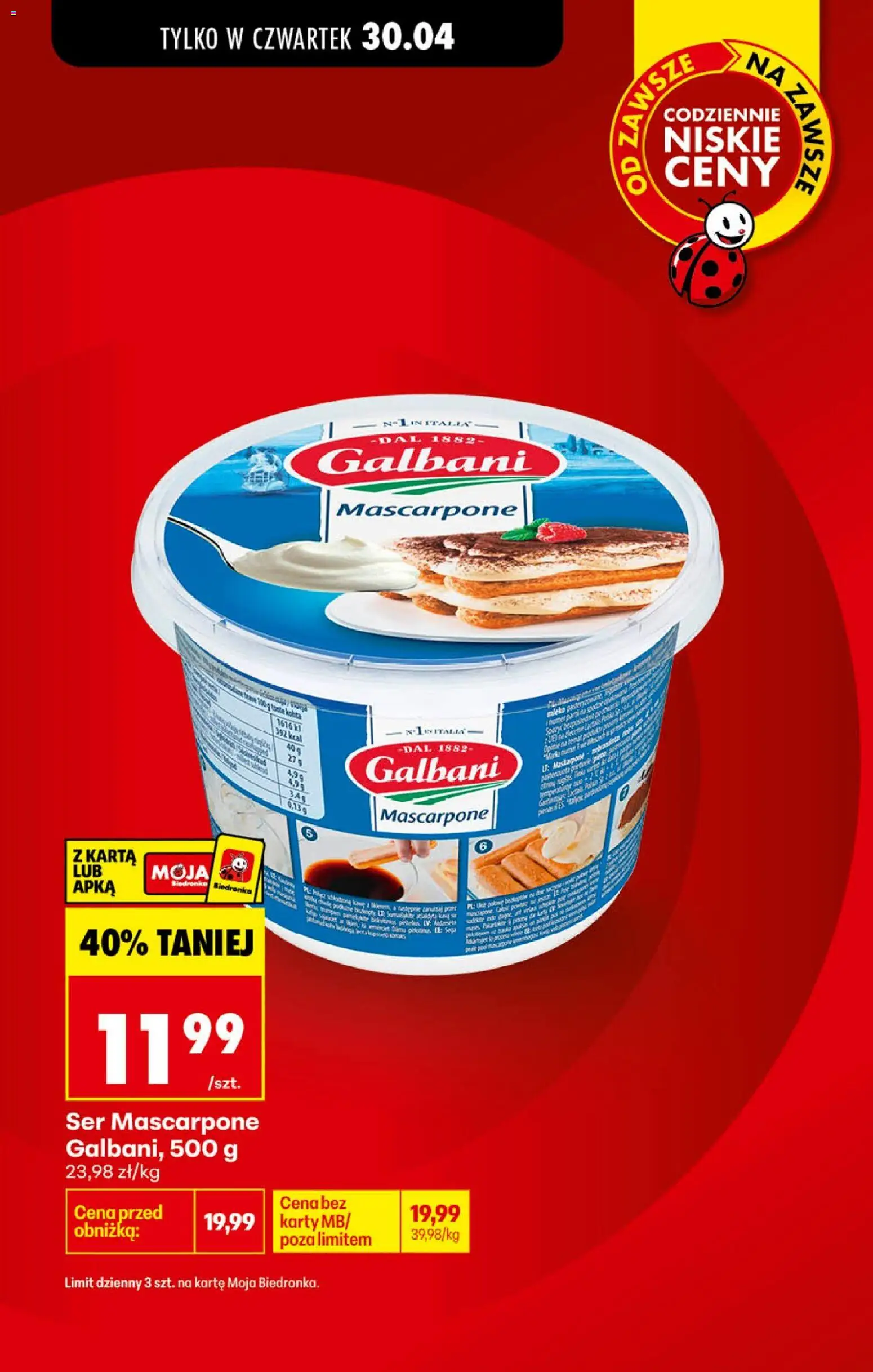 Biedronka Polsko leták - Codziennie niskie ceny od 29.04.2026 | Strana: 34 | Produkty: Karty, Mascarpone