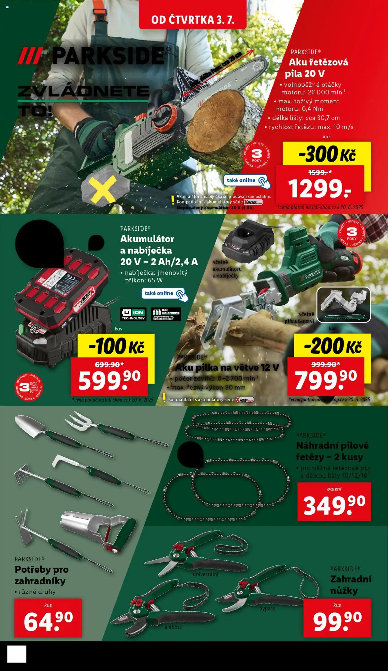 Lidl leták - Spotřební zboží od 30.06.2025 | Strana: 22 | Produkty: Parkside, Nůžky, Aku řetězová pila, Pila