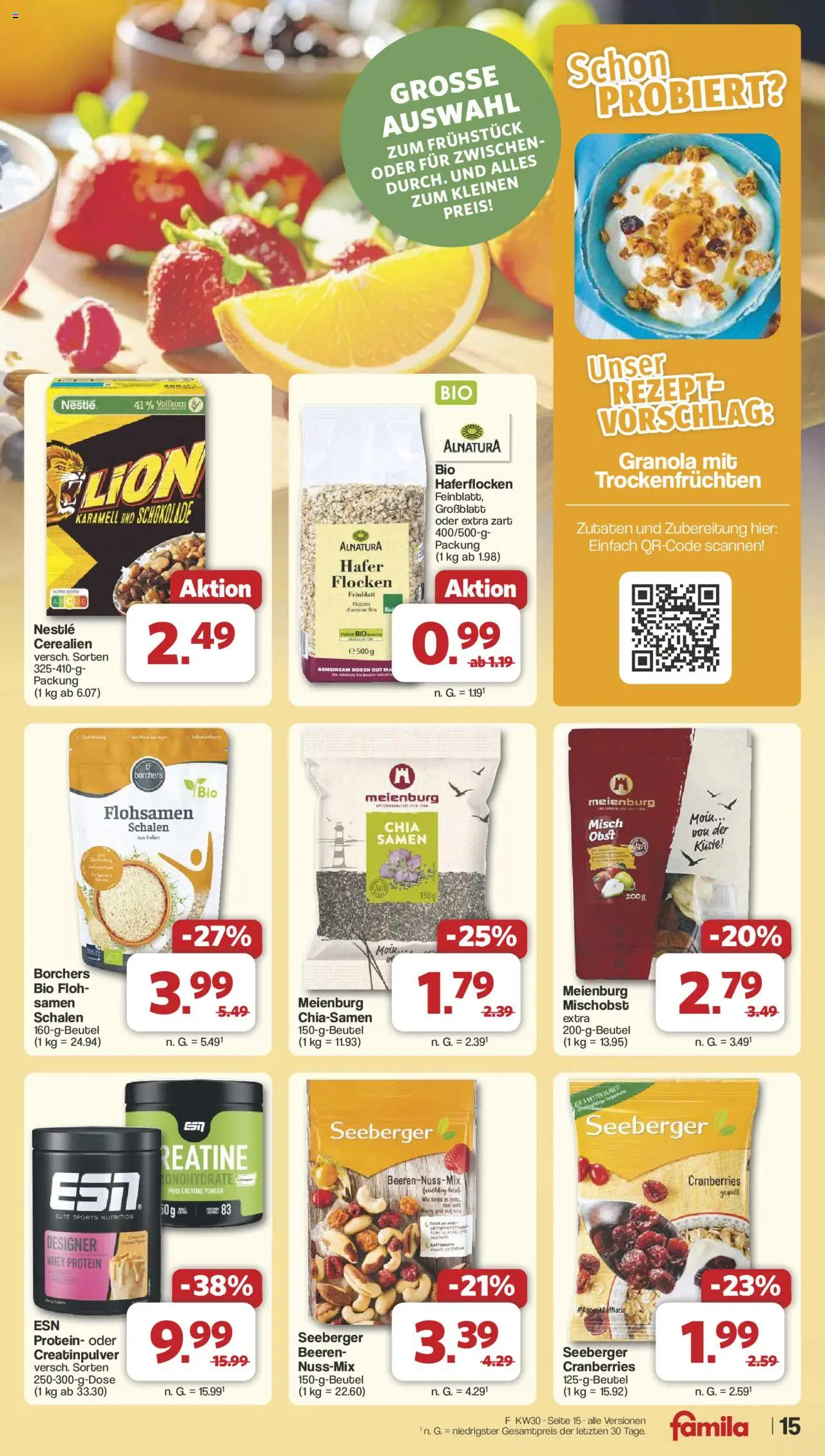 Famila Nordwest Prospekt 	 - gültig ab dem 21.07.2025 | Seite: 17 | Produkte: Schokolade, Obst, Flocken