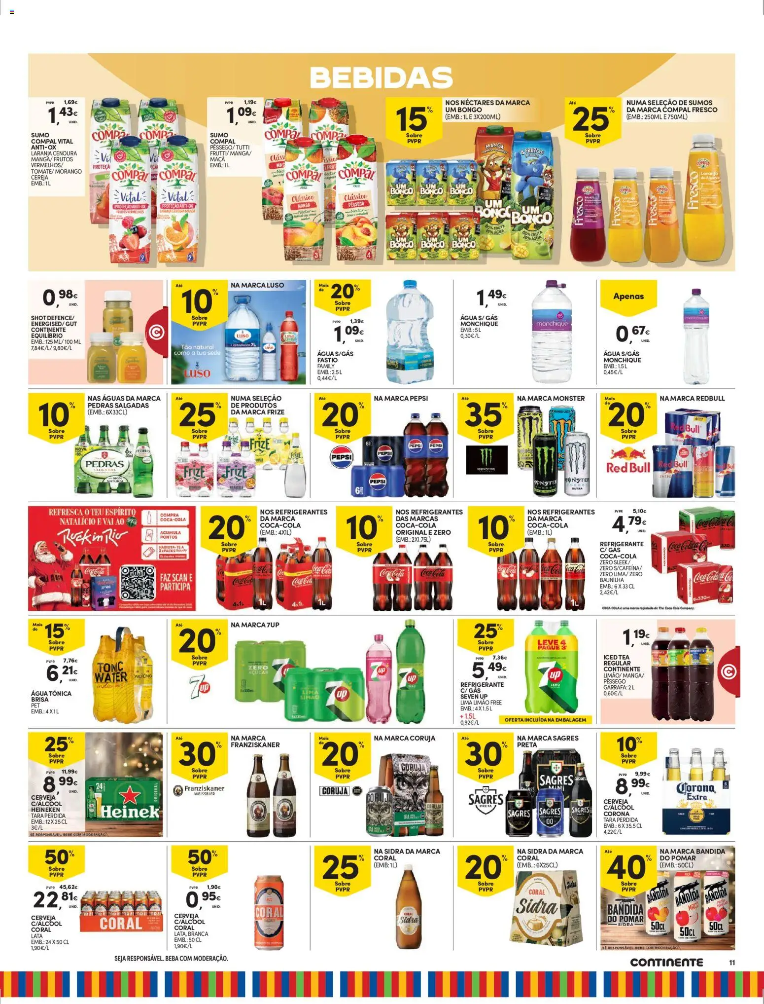 Continente folheto │ válido de 09.12.2025 | Página: 11 | Produtos: Sumo, Cerveja, Coca-cola, Soda