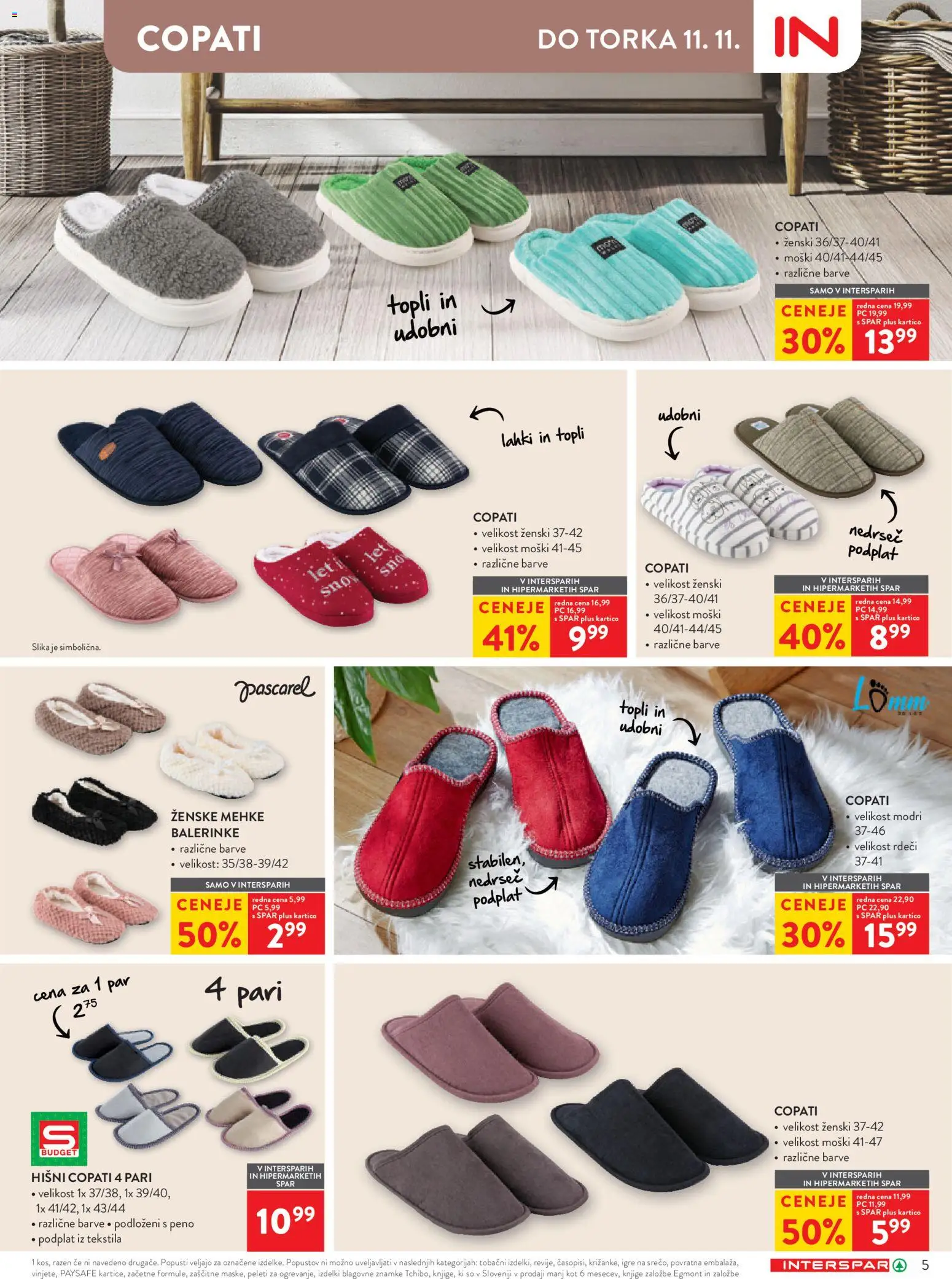 Novi Spar katalog ponudbe – veljaven od 29.10.2025 | Stran: 5 | Izdelki: Balerinke, Copati