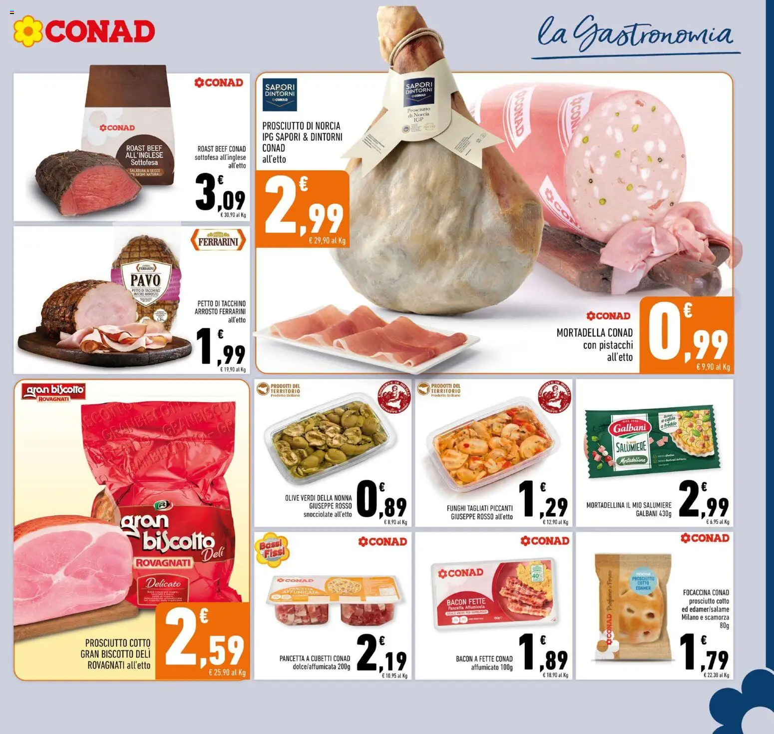 Volantino Conad del 14.01.2026 | Pagina: 9 | Prodotti: Arrosto, Tacchino, Prosciutto, Funghi