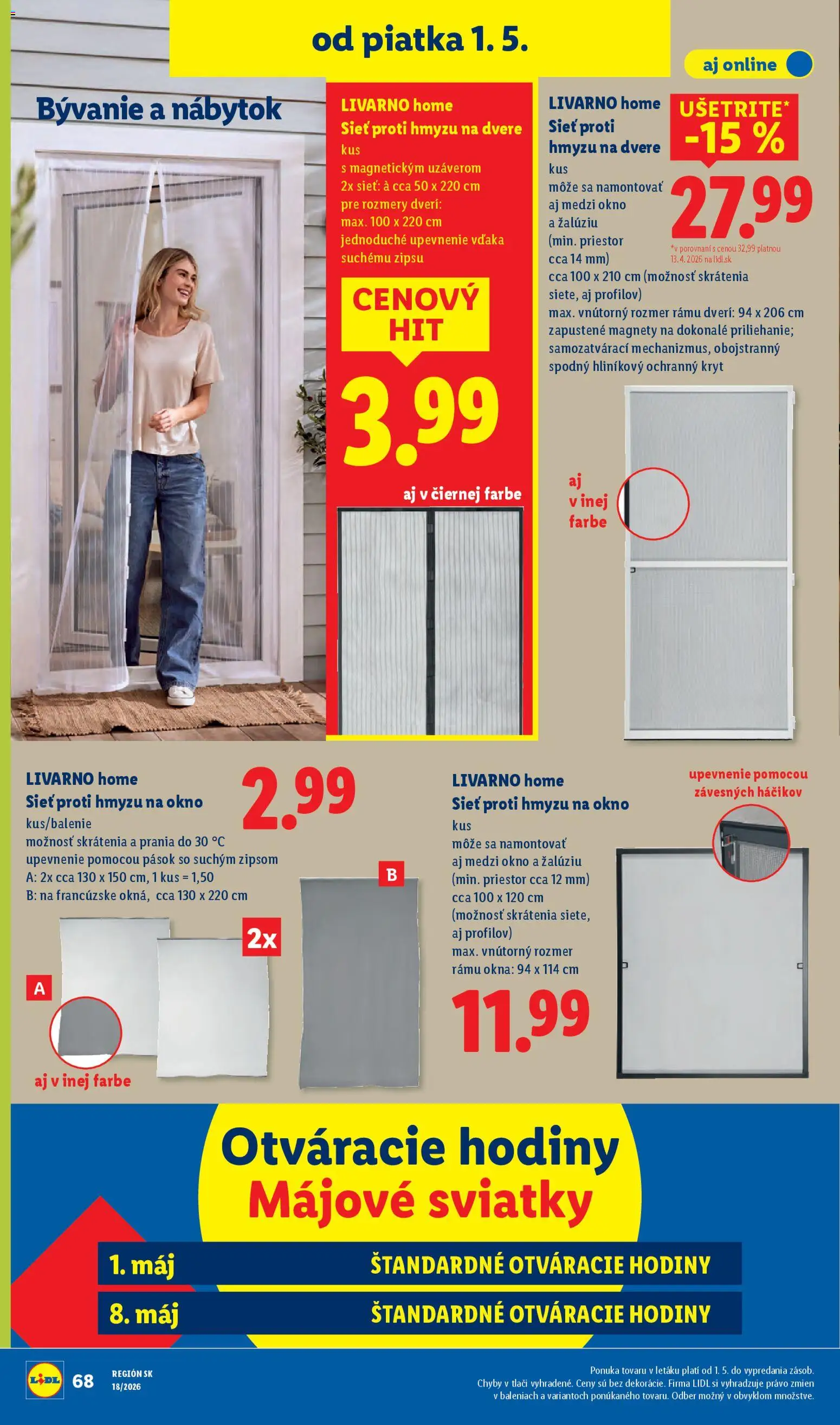 Nové Lidl akcie – leták je platný od 27.04.2026 | Strana: 88 | Produkty: Nábytok, Hodiny, Dvere