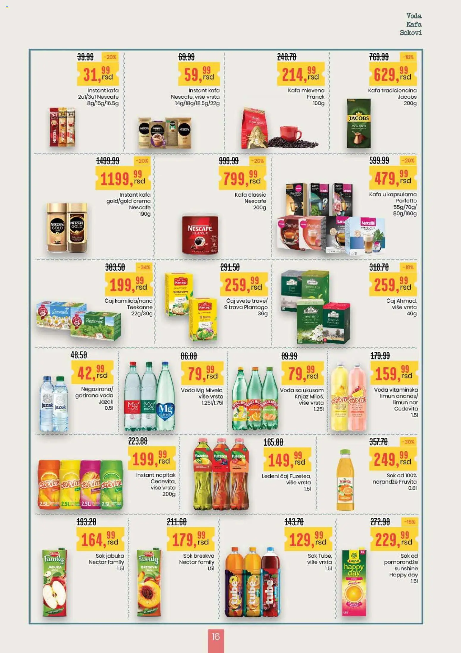 Aroma Market katalog - važi od 27.11.2025 | Strana: 16 | Proizvode: Instant kafa, Teekanne, Limun, Čaj