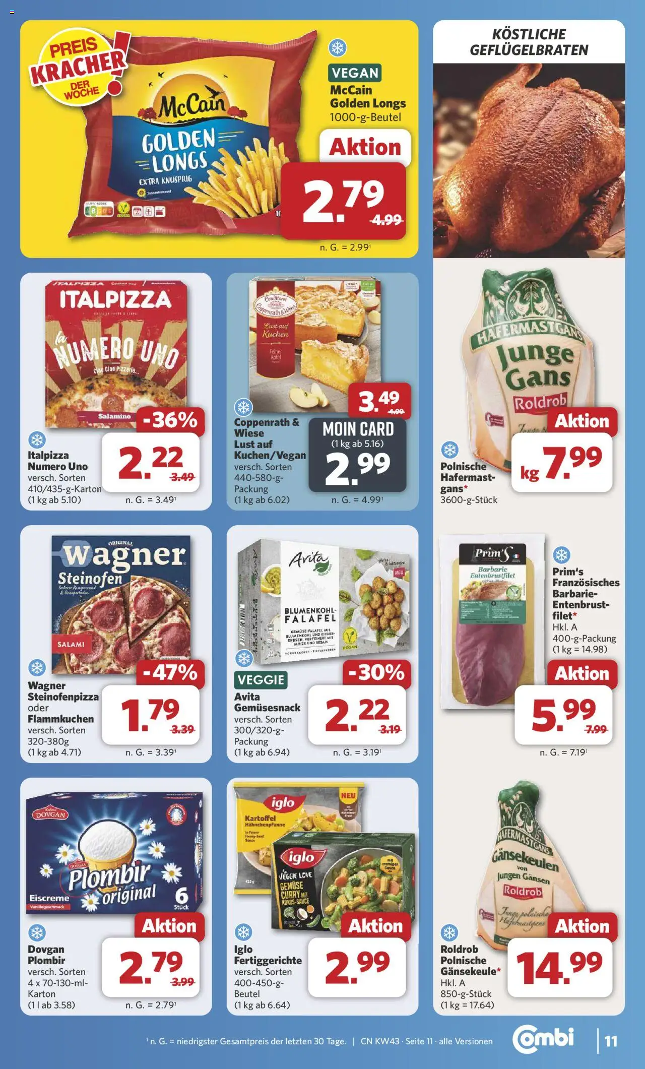 Combi Prospekt 	 – gültig ab 20.10.2025 | Seite: 12 | Produkte: McCain, Gemüse, Blumenkohl, Kuchen