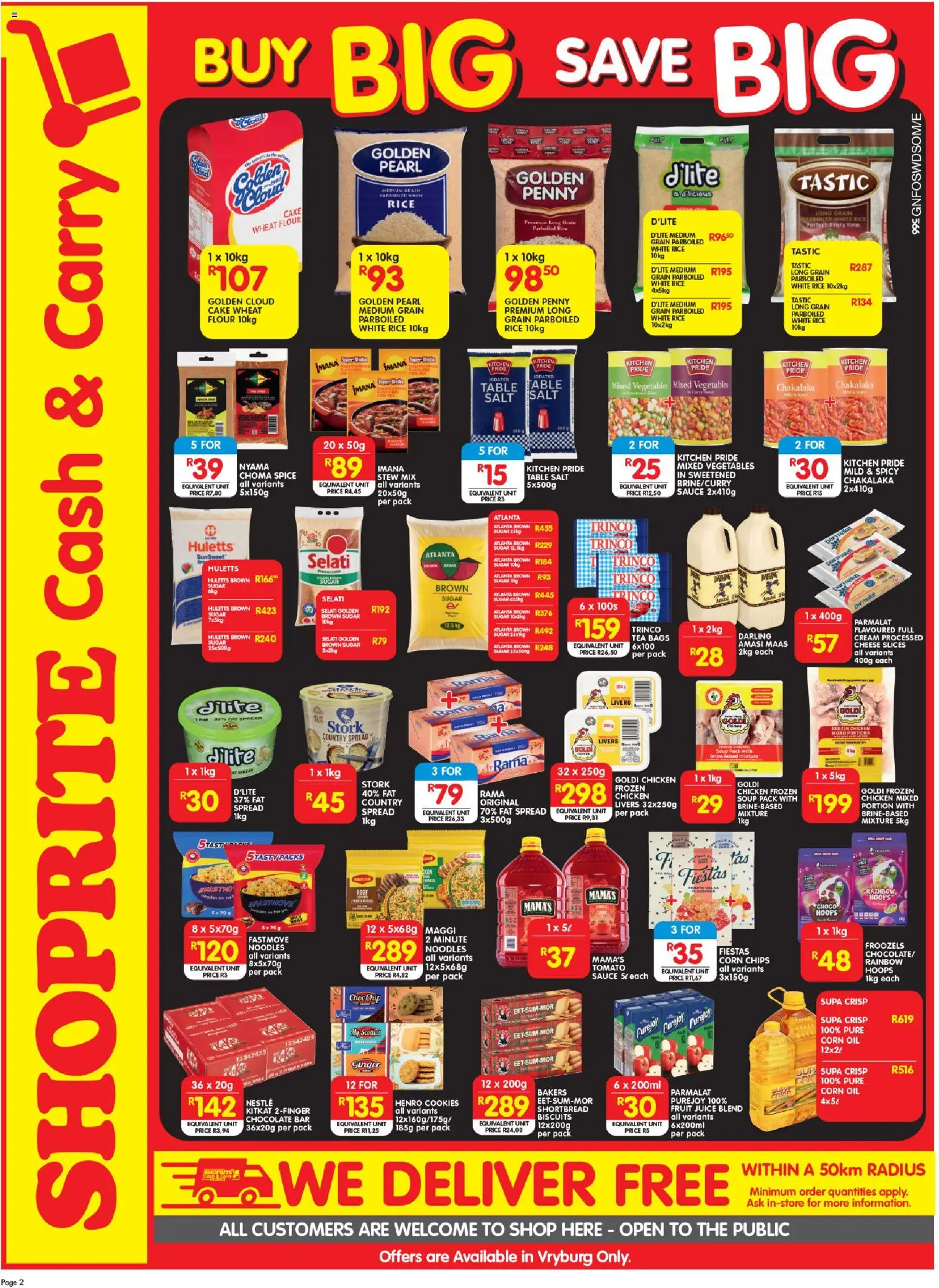 New Shoprite catalogue – valid from 19.01.2026 | Page: 2 | Products: Cake, Juice, Chicken, Fat spread
