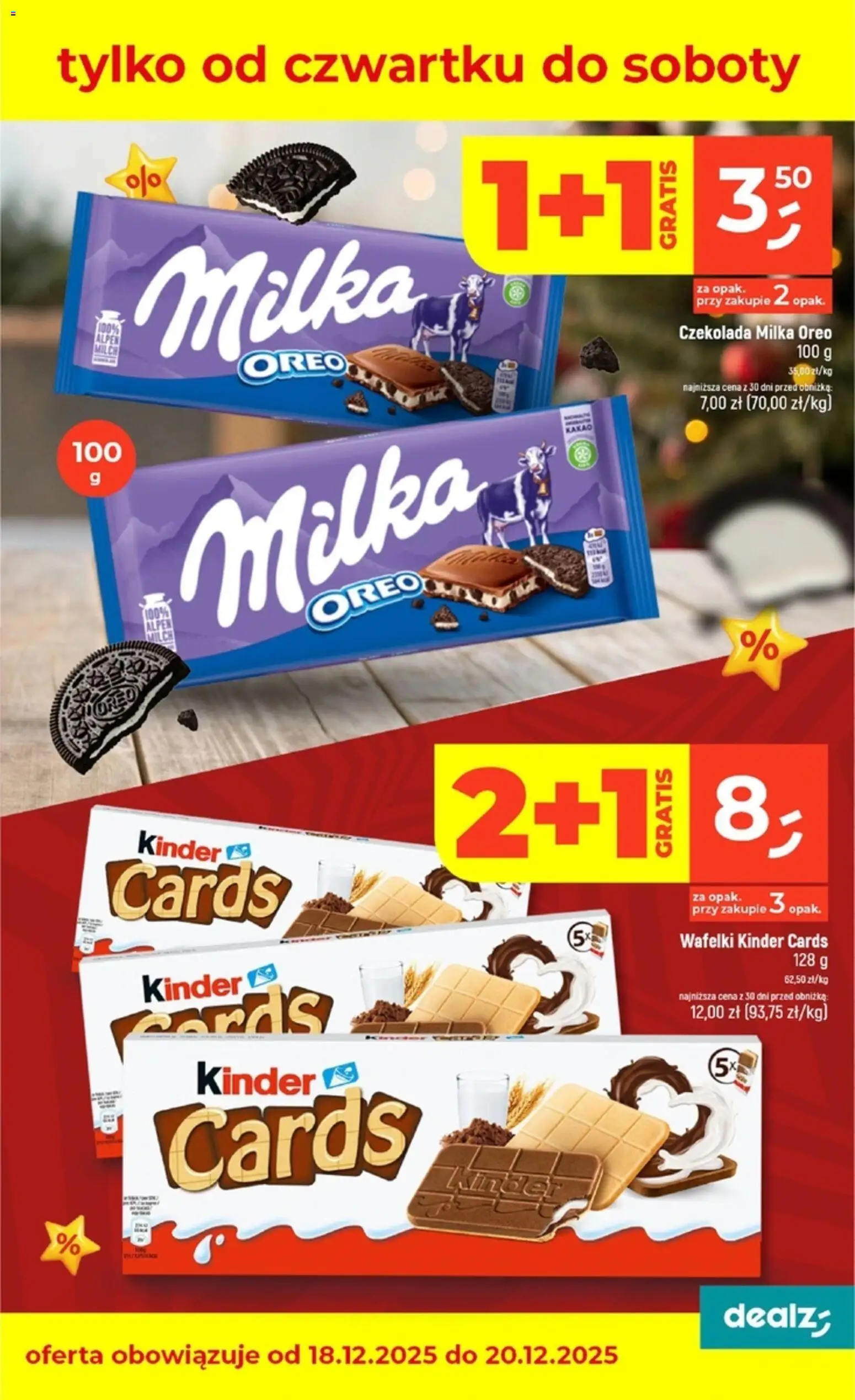 Dealz Gazetka - Jeszcze tańsze święta od 18.12.2025 | Strona: 2 | Produkty: Kakao, Czekolada milka, Milka, Wafelki