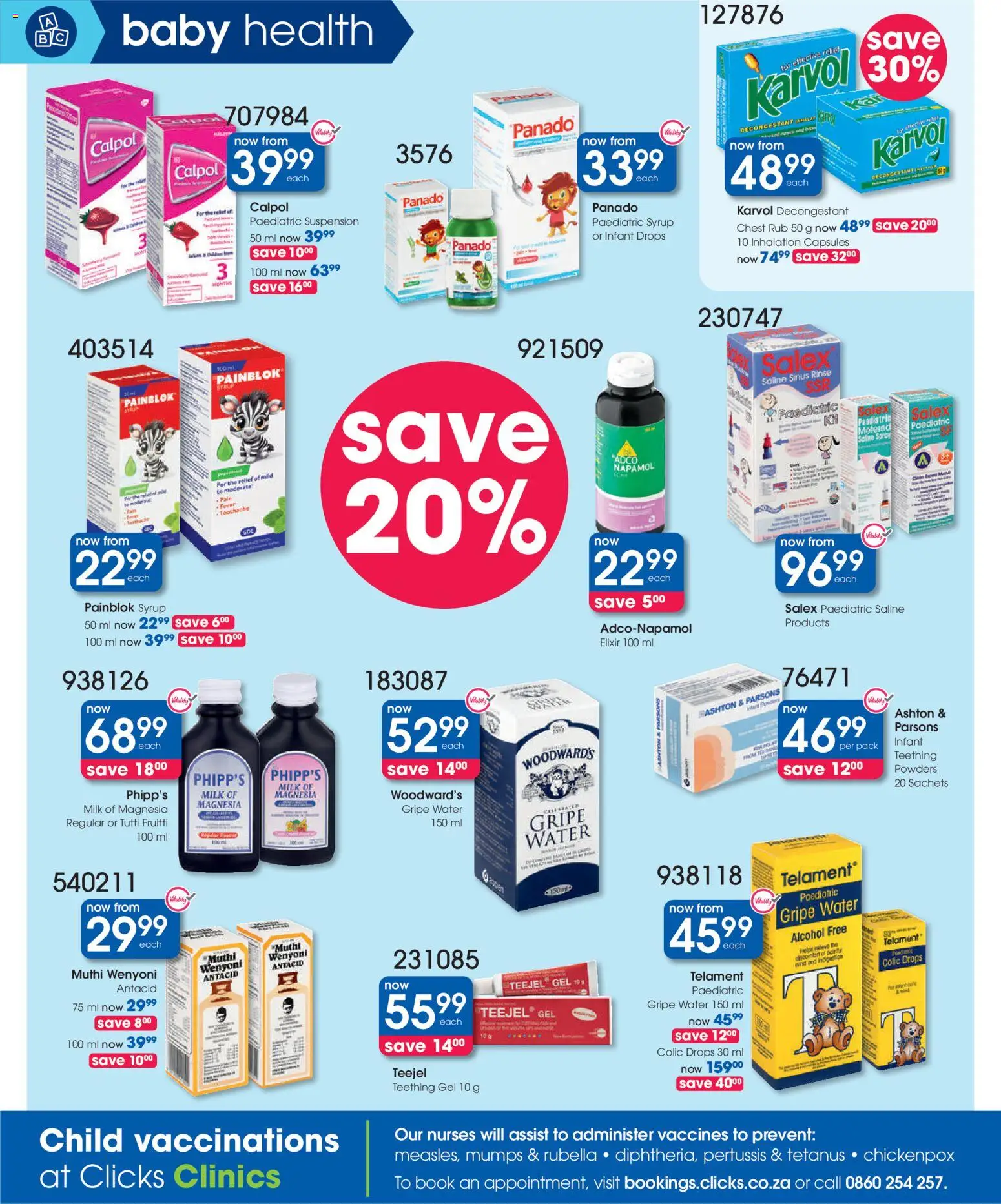 New Clicks catalogue – valid from 25.02.2026 | Page: 12 | Products: Milk, Syrup, Water