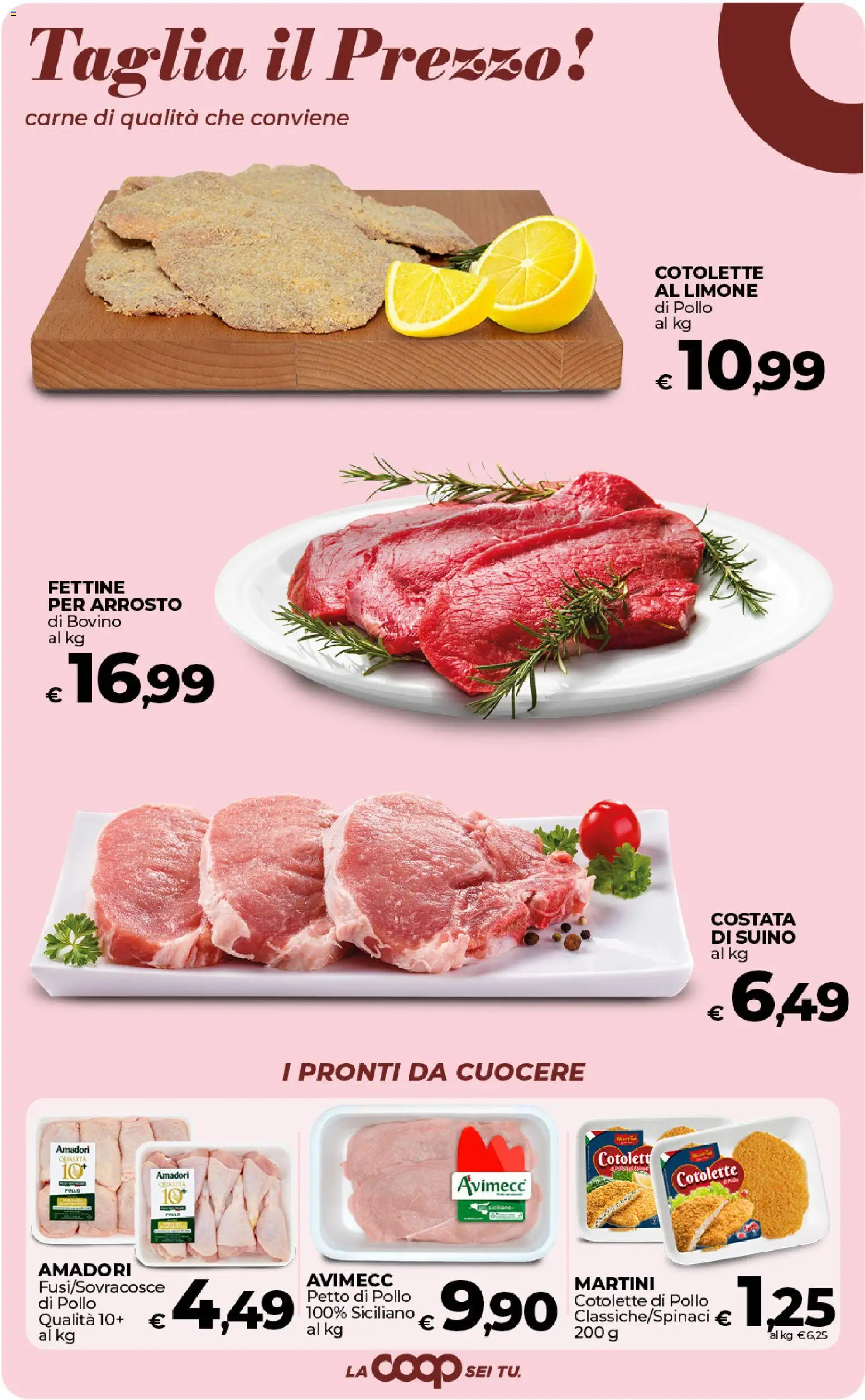 Volantino COOP del 17.01.2026 | Pagina: 9 | Prodotti: Bovino, Arrosto, Pollo, Limone