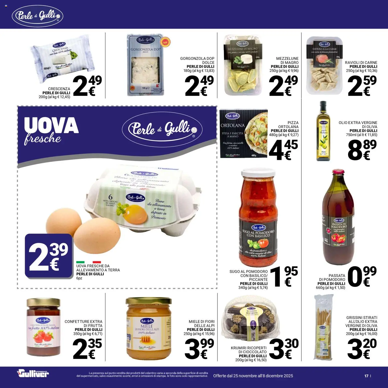 Volantino Gulliver del 25.11.2025 | Pagina: 17 | Prodotti: Frutta, Basilico, Grissini, Sugo