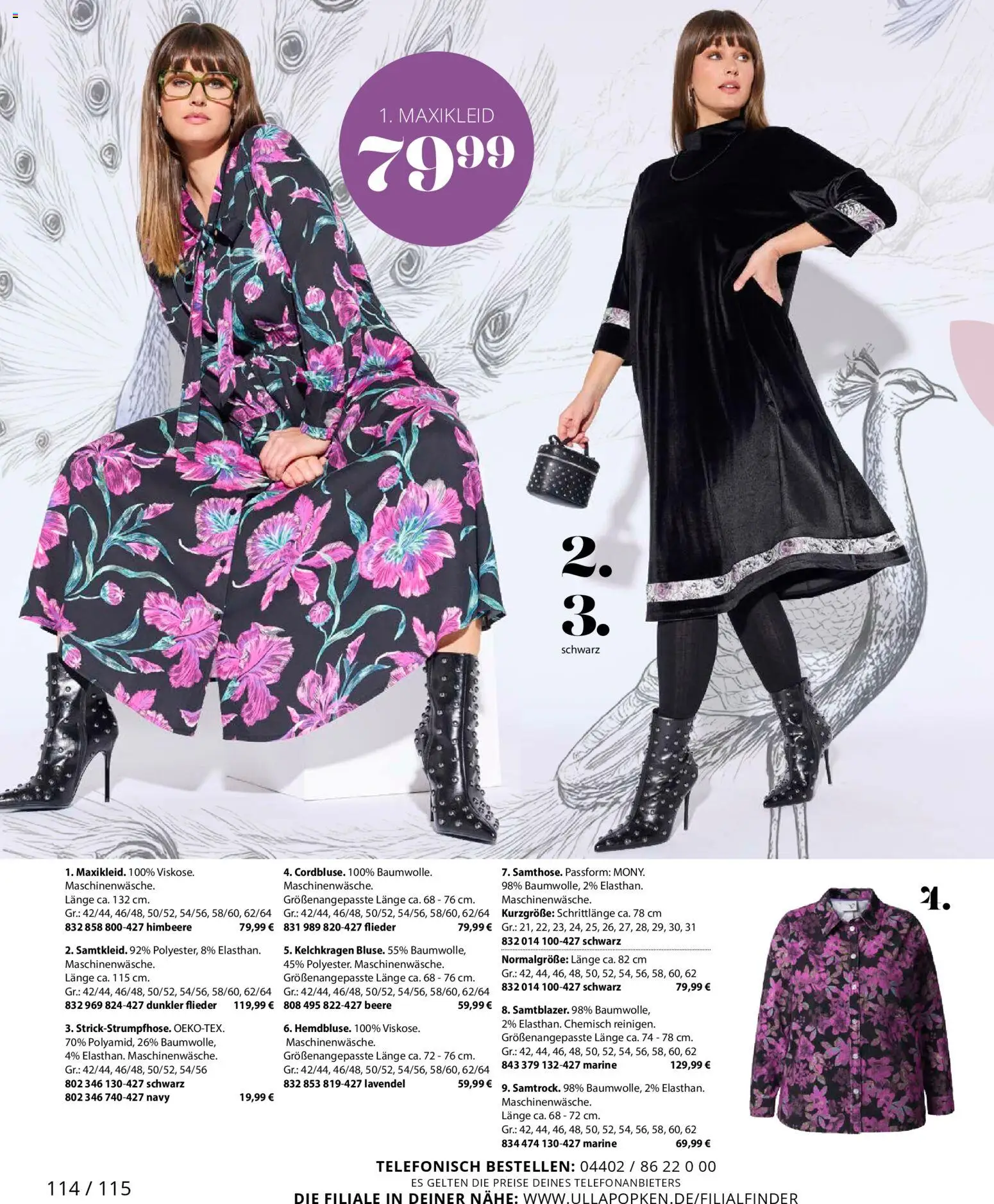 Ulla Popken Prospekt 	 – gültig ab 01.11.2025 | Seite: 114 | Produkte: Maxikleid, Himbeere, Lavendel