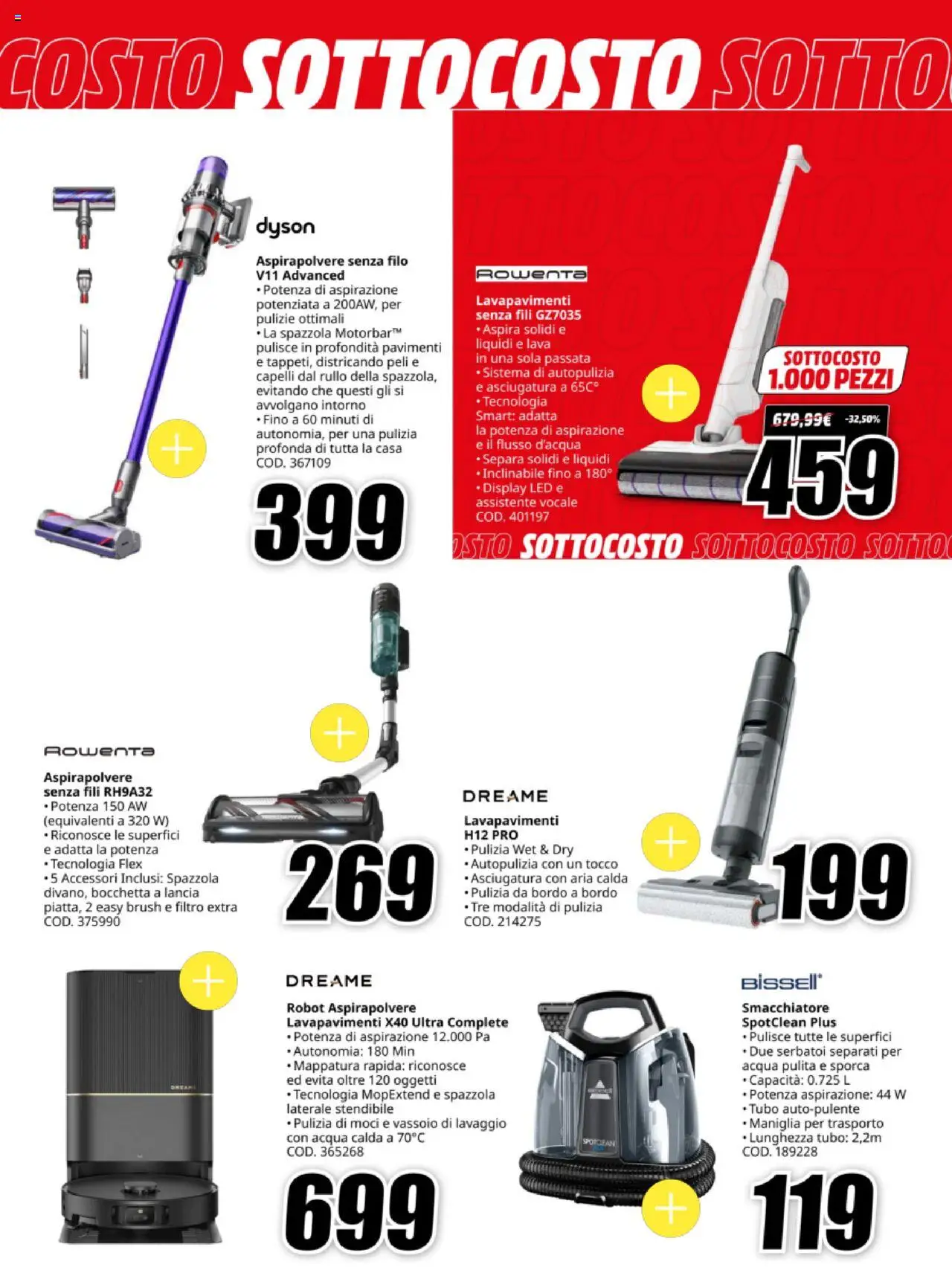 Volantino Media World del 03.10.2025 | Pagina: 33 | Prodotti: Smacchiatore, Acqua, Tubo, Dyson