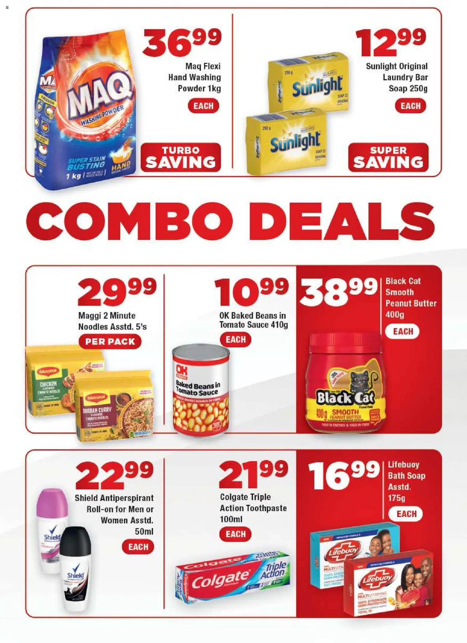 New OK Foods catalogue – valid from 05.01.2026 | Page: 3 | Products: Baked beans, Butter, Chicken, Washing powder