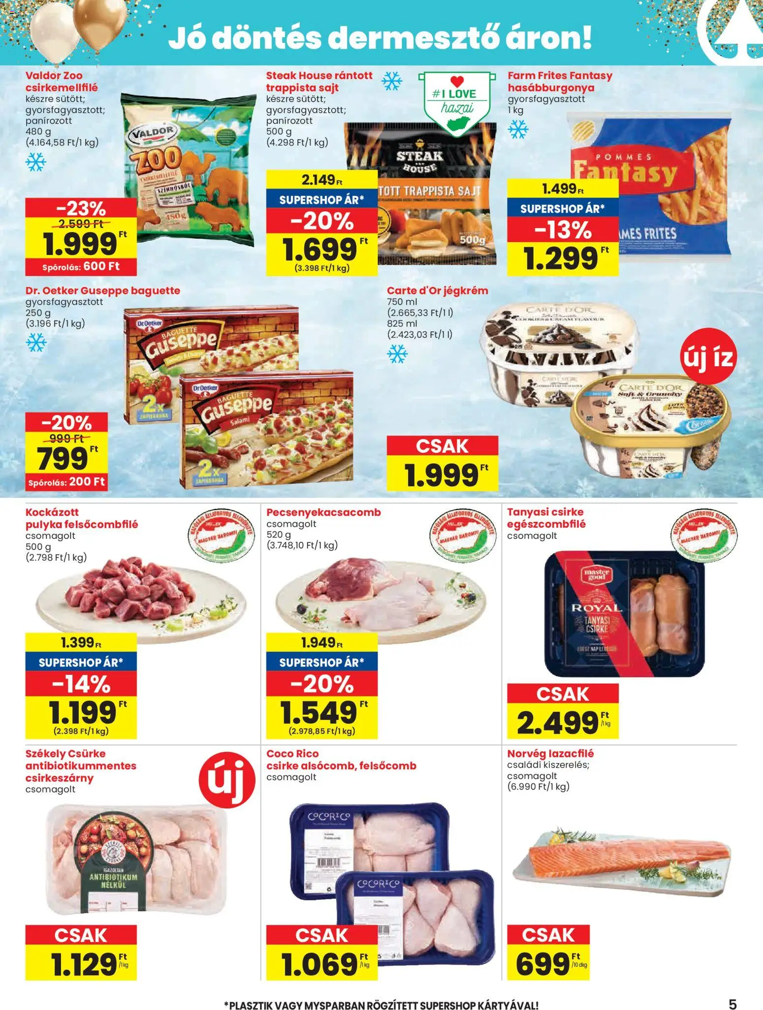 Spar akciós ujság - amely érvényes a következő dátumtól: 05.03.2026 | Oldal: 5 | Termékek: Lazacfilé, Sajt, Tanyasi csirke, Trappista sajt