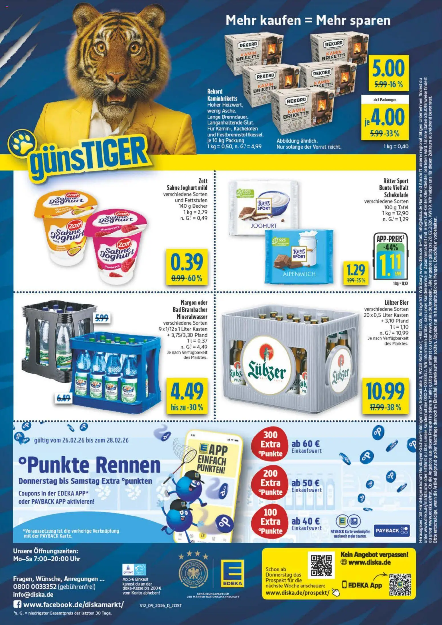 Diska Prospekt 	 – gültig ab 23.02.2026 | Seite: 12 | Produkte: Bad, Mineralwasser, Sahne, Uhr