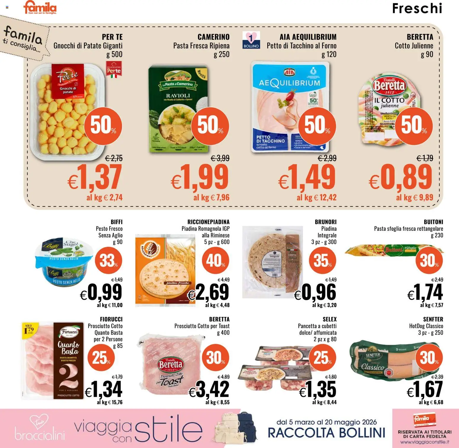 Volantino Famila del 05.03.2026 | Pagina: 8 | Prodotti: Arrosto, Aglio, Piadina, Sugo