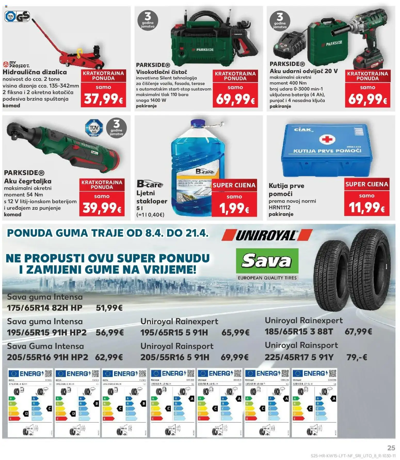 Kaufland katalog | vrijedi od 08.04.2026 | Stranica: 25 | Proizvodi: Kutija, Baterija, Odvijač, Parkside